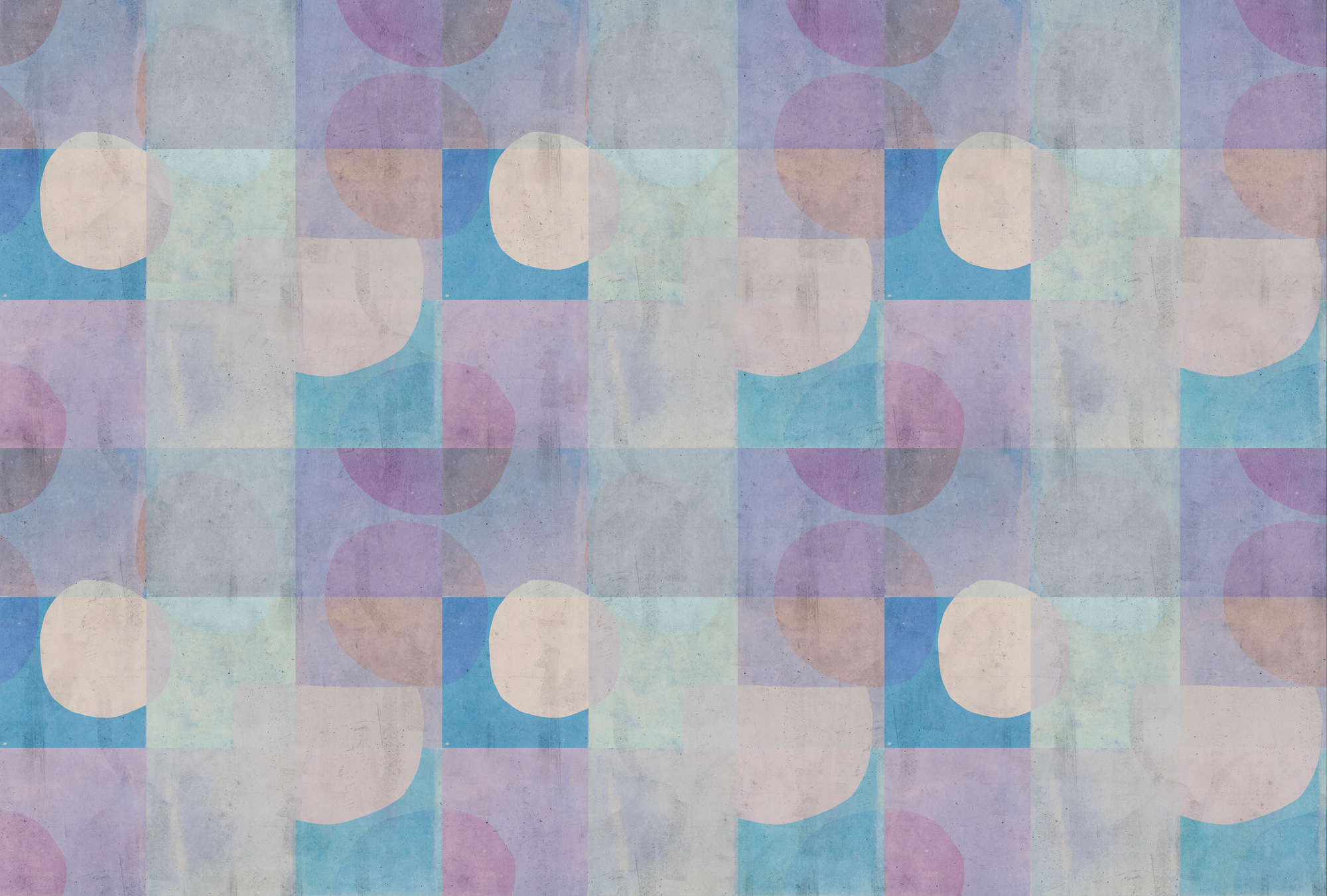             Fototapete »elija 2« - Retromuster in Betonoptik – Blau, Lila | Glattes, leicht glänzendes Premiumvlies
        