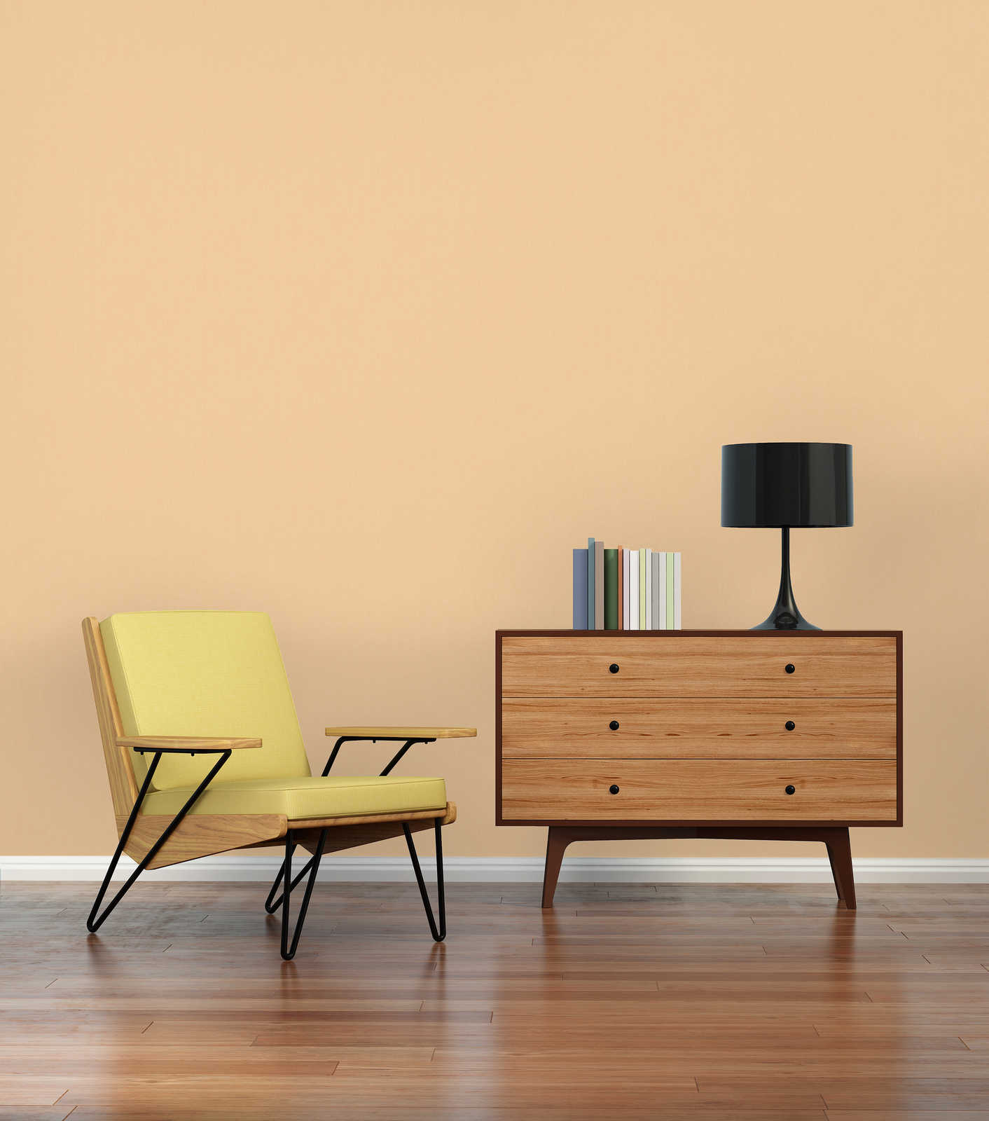             Tapete Pfirsich Orange matte Struktur im Textildesign – Orange
        