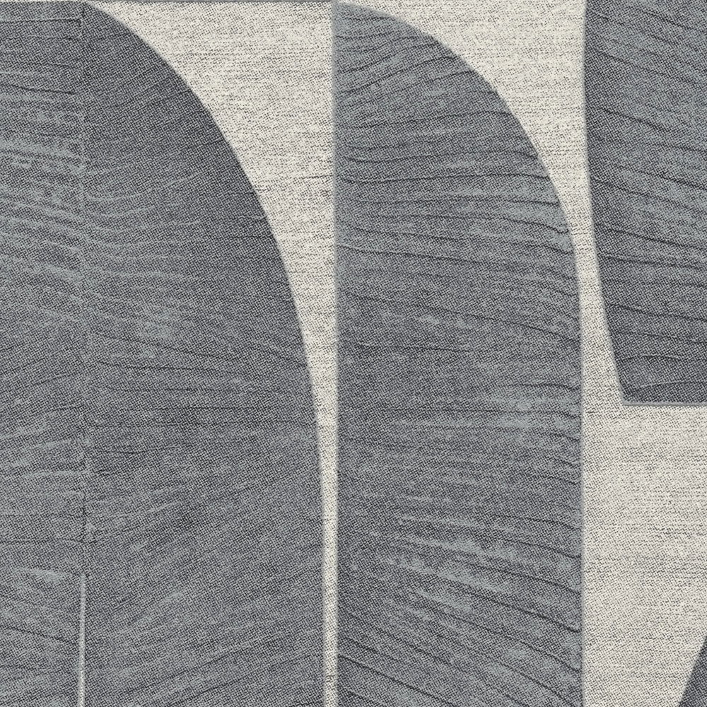             Vliestapete mit geometrischer Bemusterung in Blatt Optik – Beige, Schwarz
        