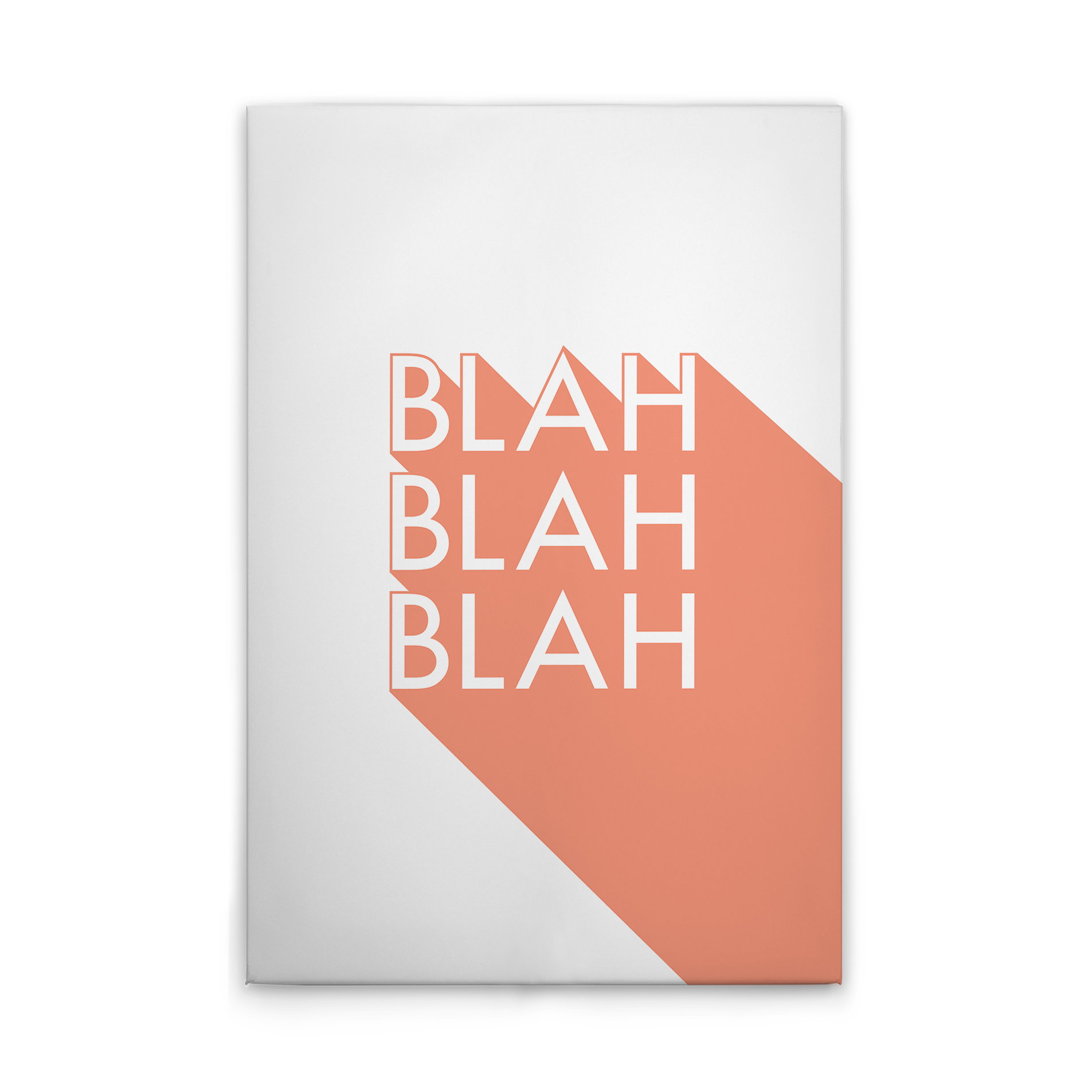             Blah Blah Blah Leinwandbild in 3D-Schriftoptik – 30 x 45 cm - Orange, Rosa
        