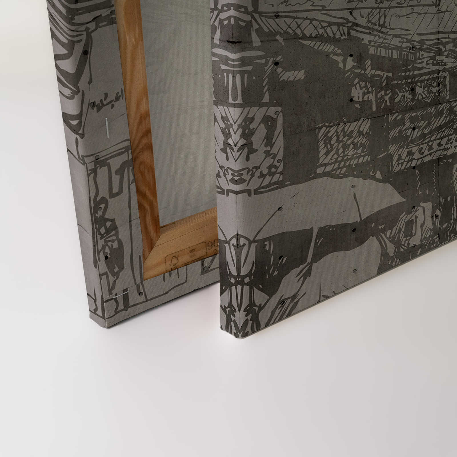             Downtown 1- Leinwandbild mit China Optik in Beton Struktur – 0,90 m x 0,60 m
        