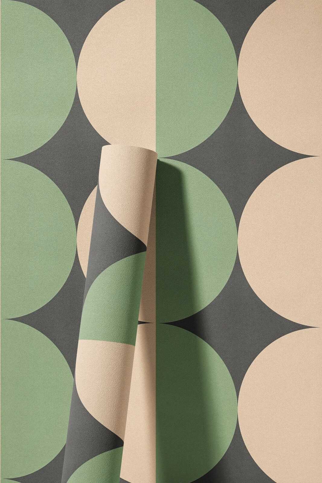 Wallpaper, Geometric pattern, Pastel green, Beige, Roller shade