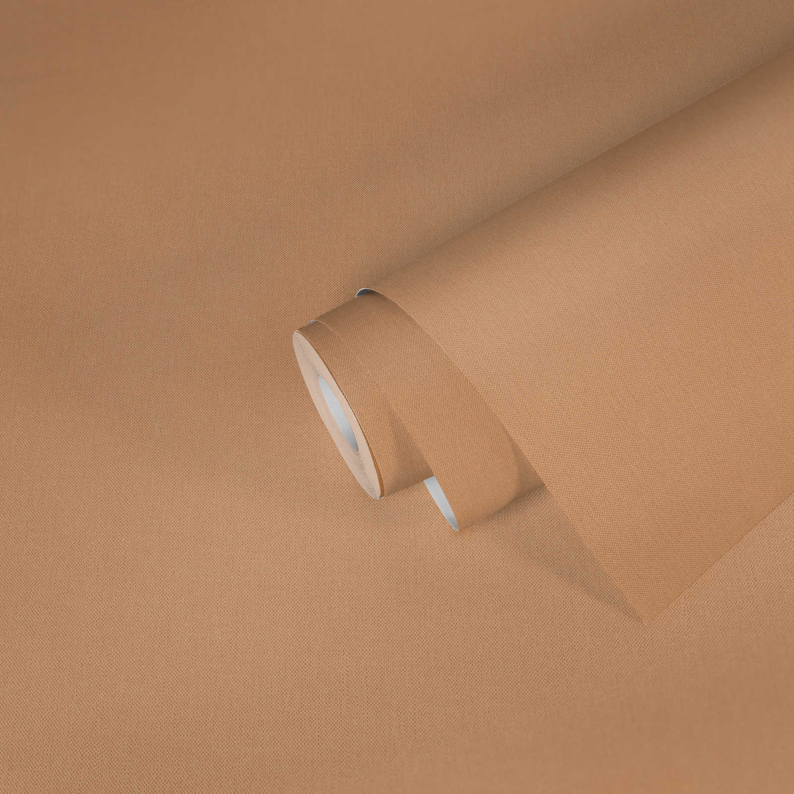             Tapete Pastell Orange mit Leinenoptik & Struktureffekt – Orange
        