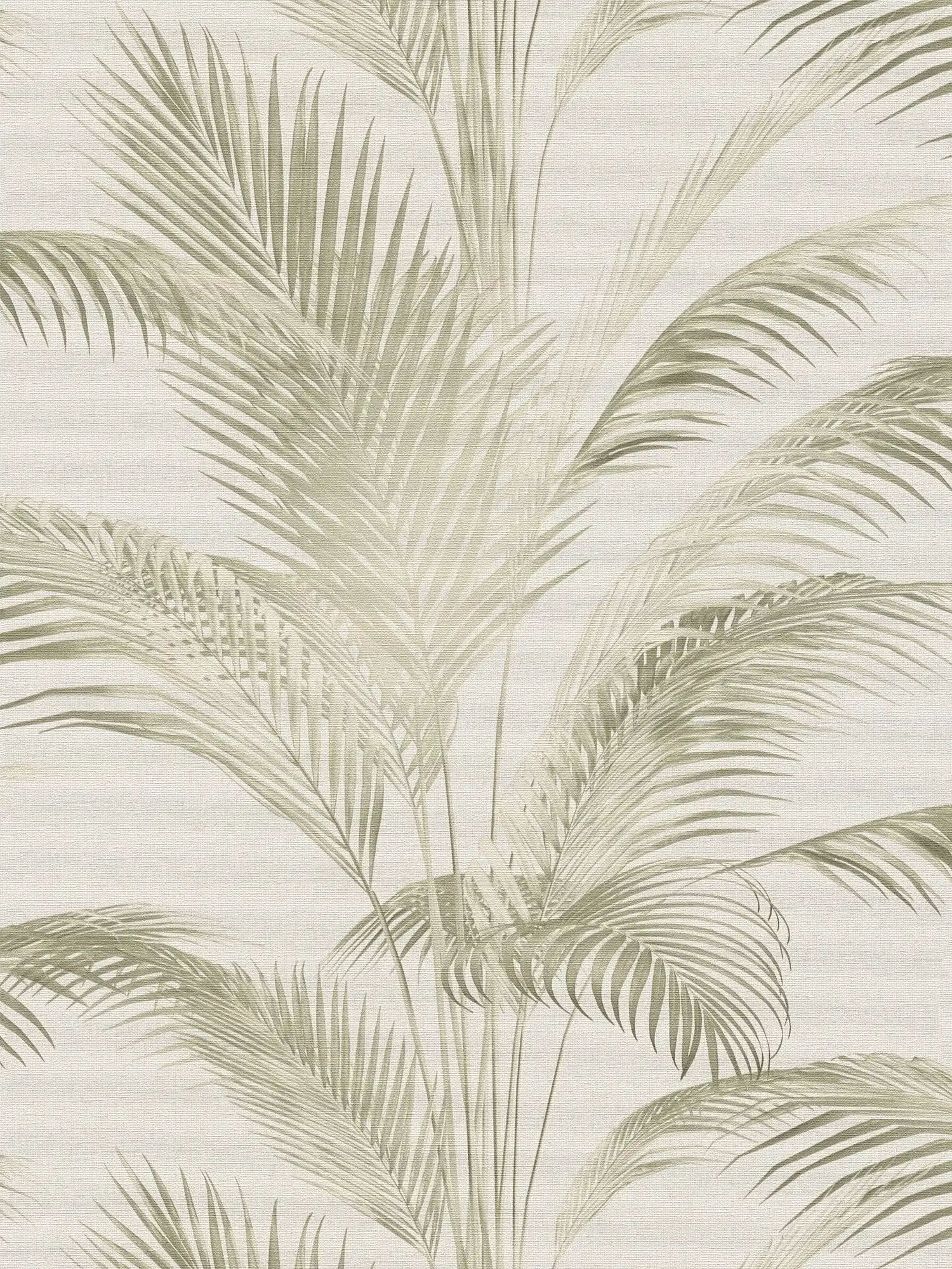 MICHALSKY Vliestapete mit Palmenblättern im Vintage Stil – Creme, Grün