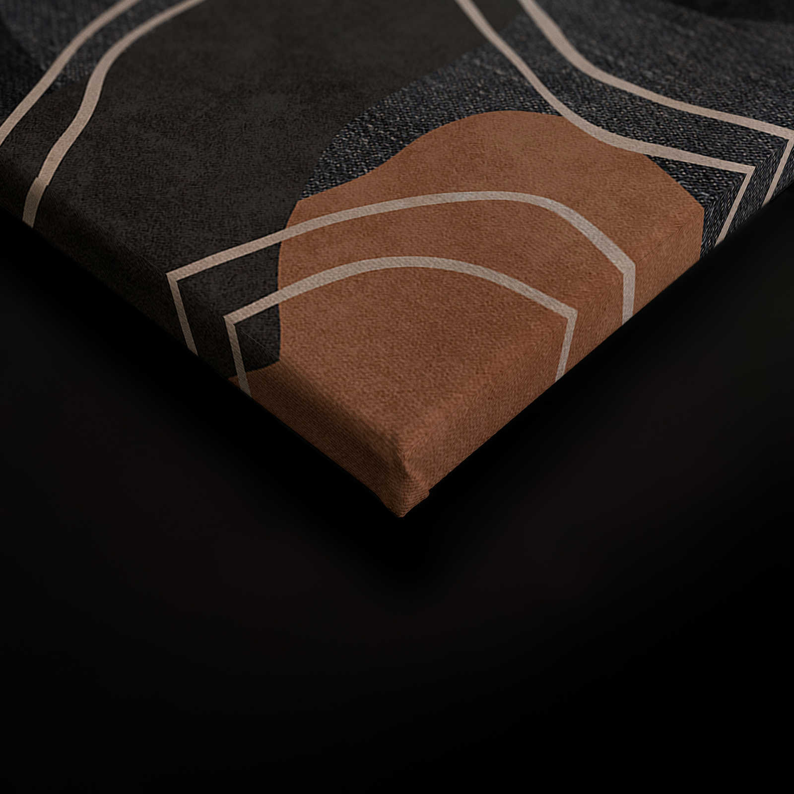 Terra 1 - Ethno Leinwandbild mit abstraktem Design in Erdtönen – 0,90 m x 0,60 m