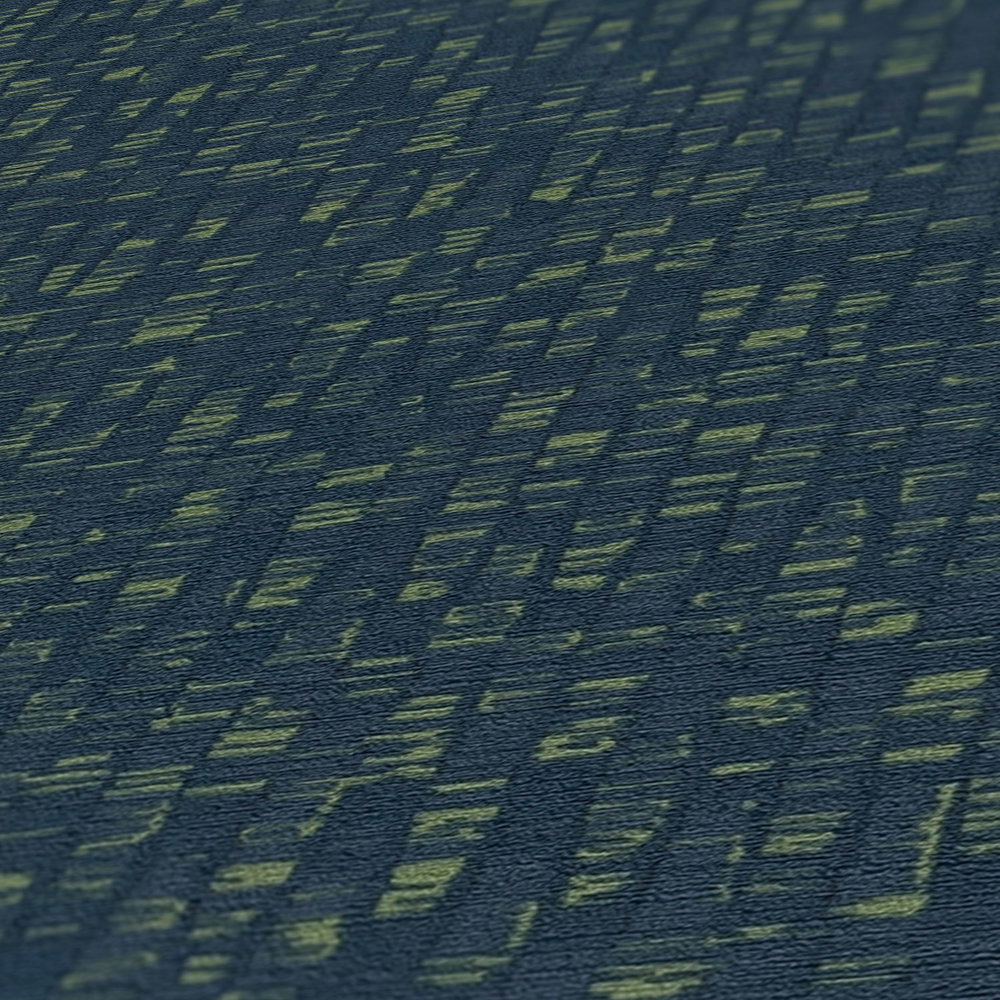 Vliestapete mit dezentem Muster – Blau, Grün
