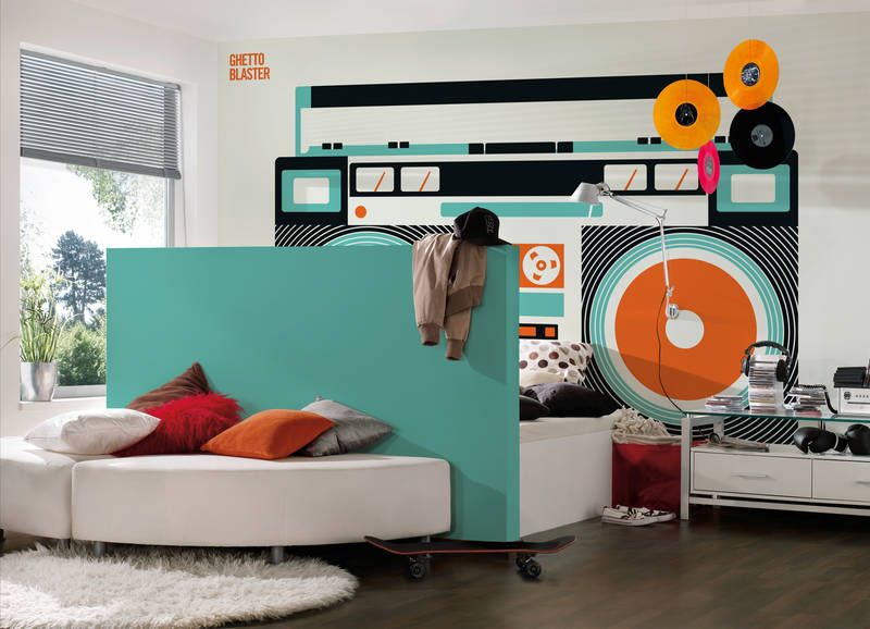 Sofa, Wandkunst, Kissen, Skateboard, Wohnzimmer-Dekor