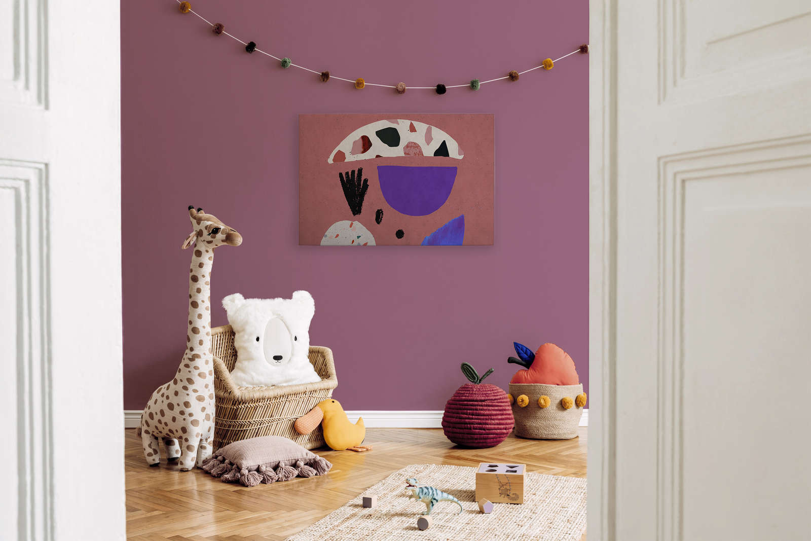             Terrazzo 5 - Leinwandbild in Löschpapier Struktur, Terrazzo Collage – 0,90 m x 0,60 m
        