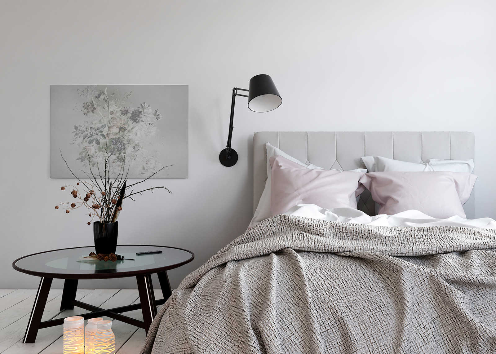             Canvas painting romantic flowers design - 0,90 m x 0,60 m
        