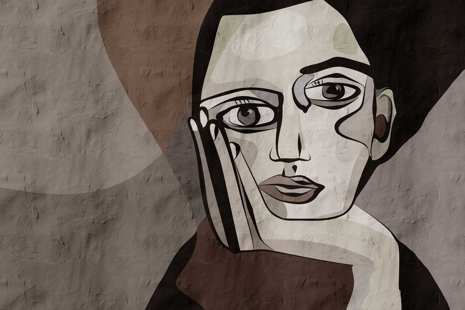             Think Tank 2 - Leinwandbild Graffiti Frauen Gesicht abstrakt – 0,90 m x 0,60 m
        