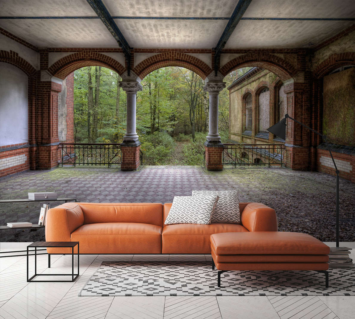             Fototapete alte Vintage Terrasse – Mattes Glattvlies
        