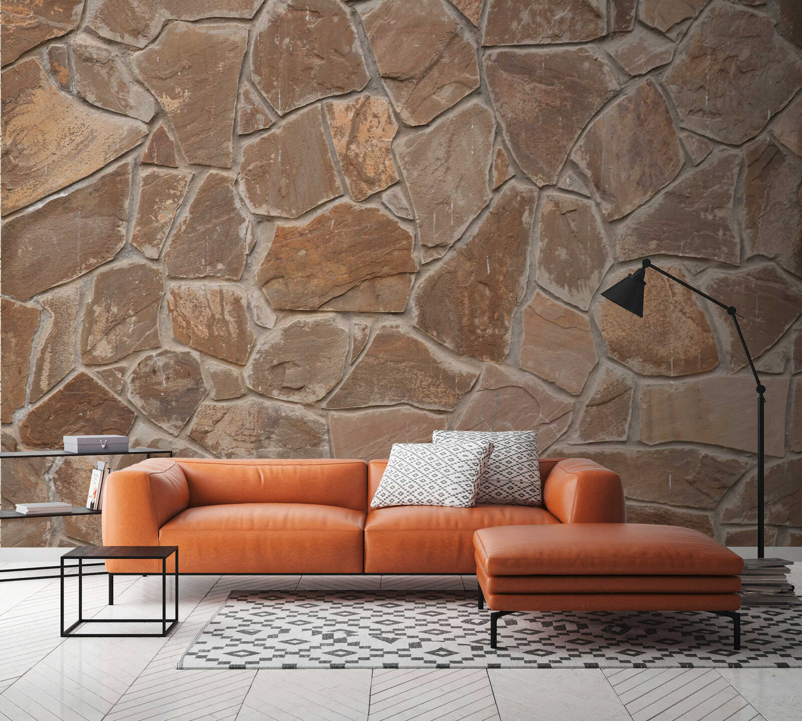         3D-steekbehang - natuurlijk vliesbehang met mediterrane flair - kleurrijk
    