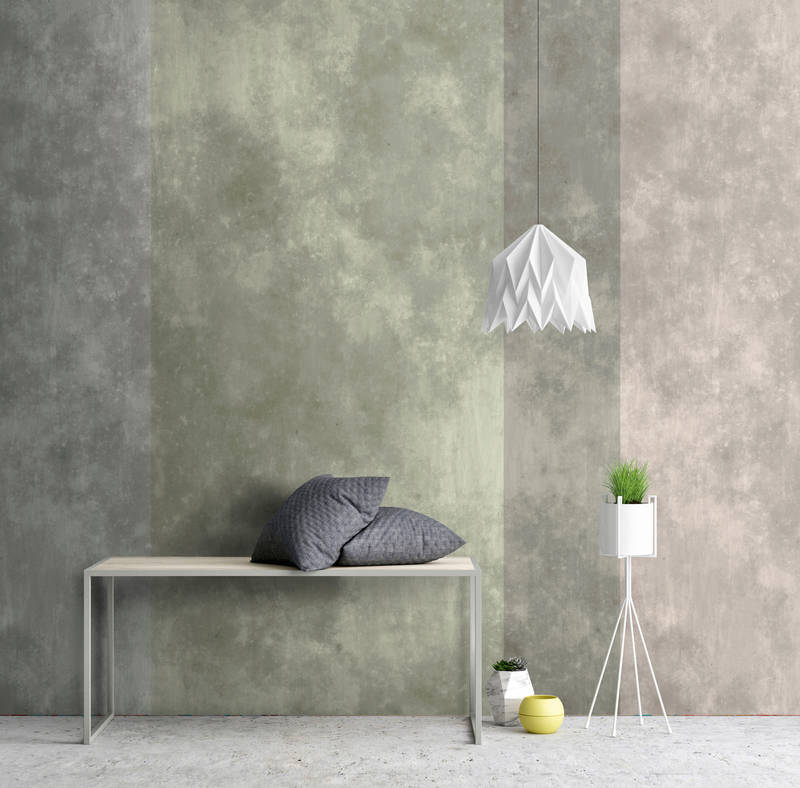             Betonoptik Fototapete mit Streifen – Walls by Patel
        