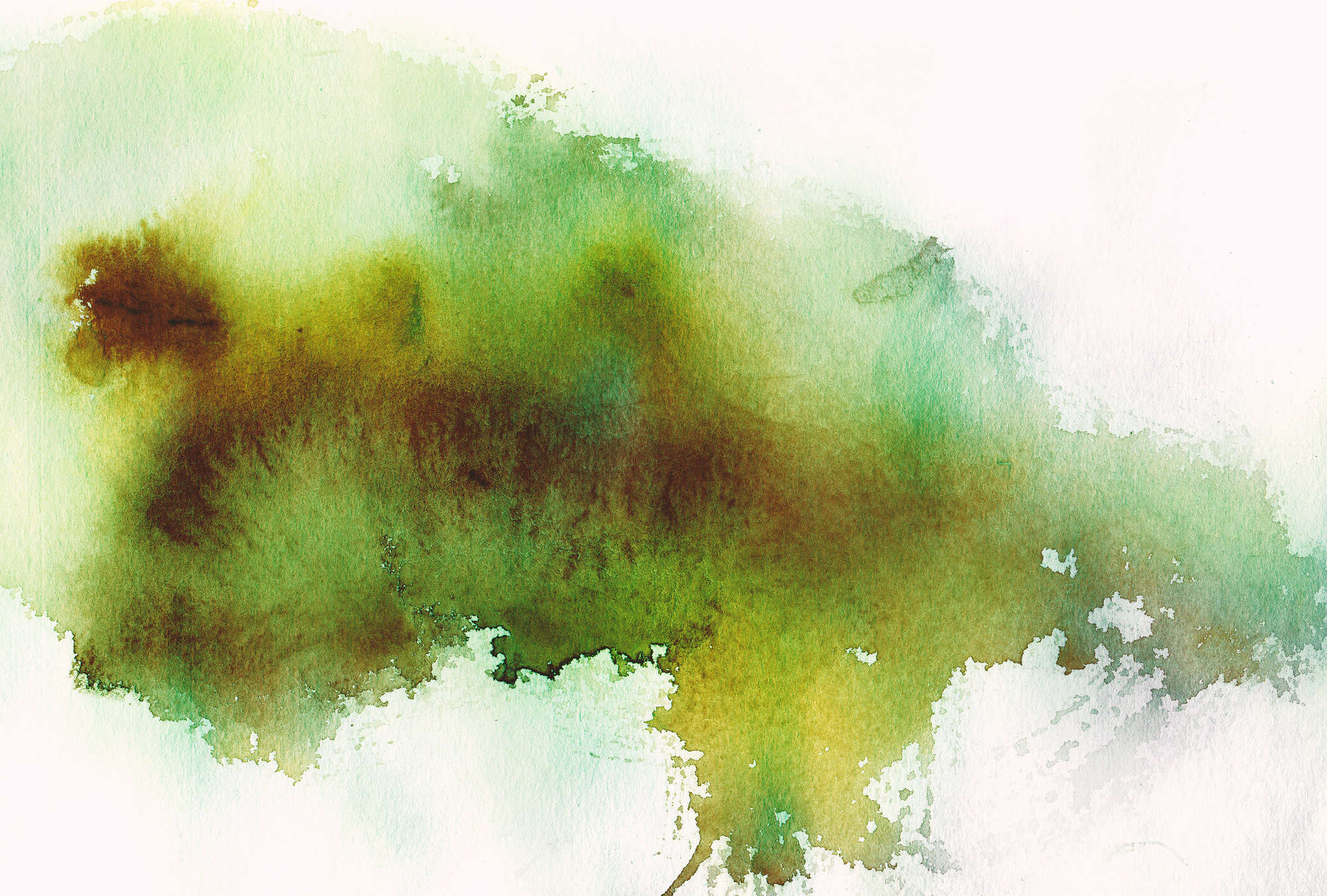 abstract, watercolor, grün, braun, fleck