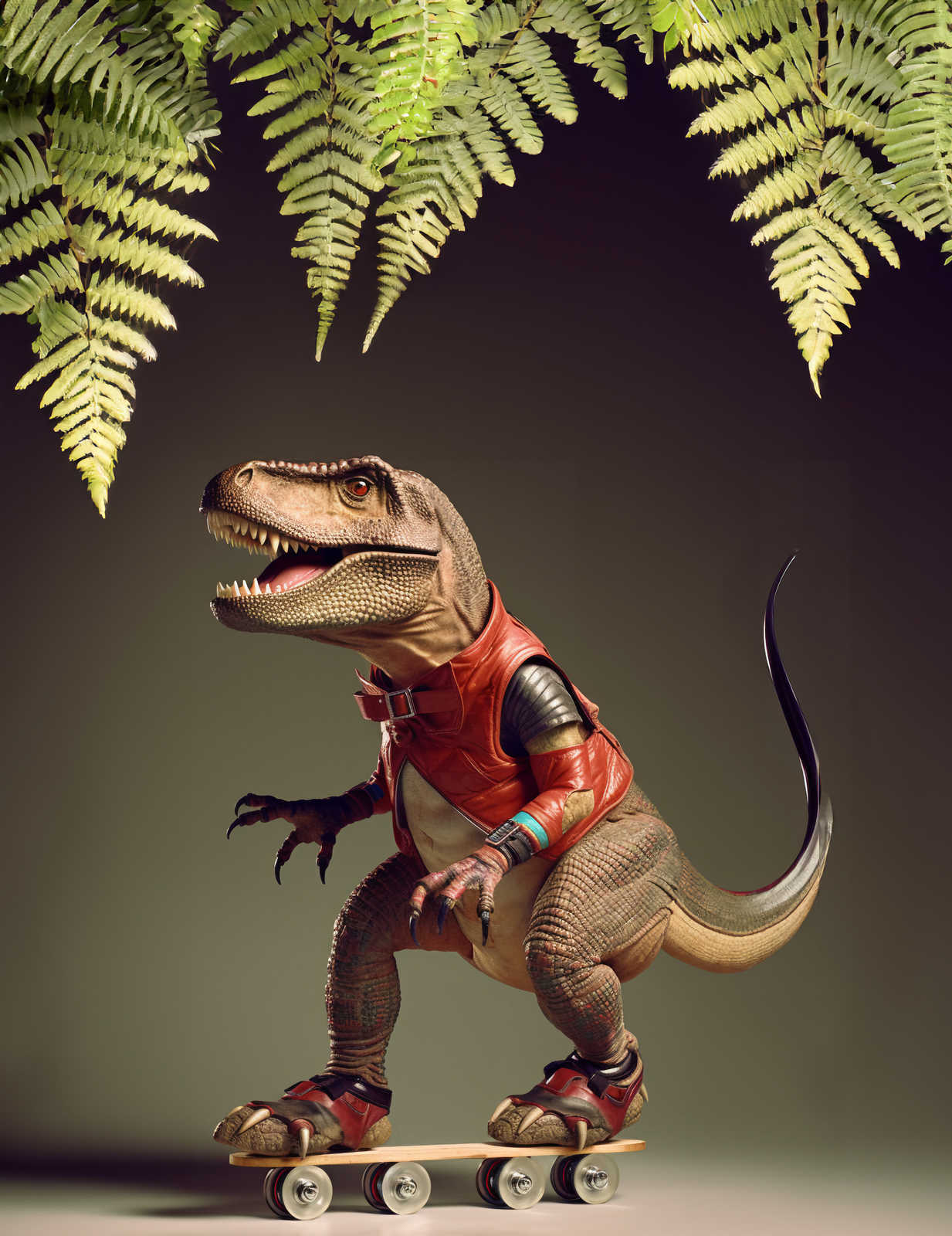             KI-Leinwandbild »skating t-rex2« – 60 cm x 90 cm
        