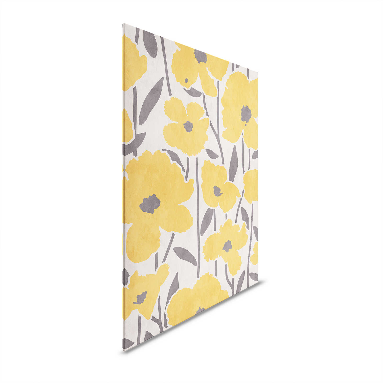         Flower Market 2 - Blumen Leinwandbild Orange Blüten Muster & Putzstruktur – 0,60 m x 0,80 m
    