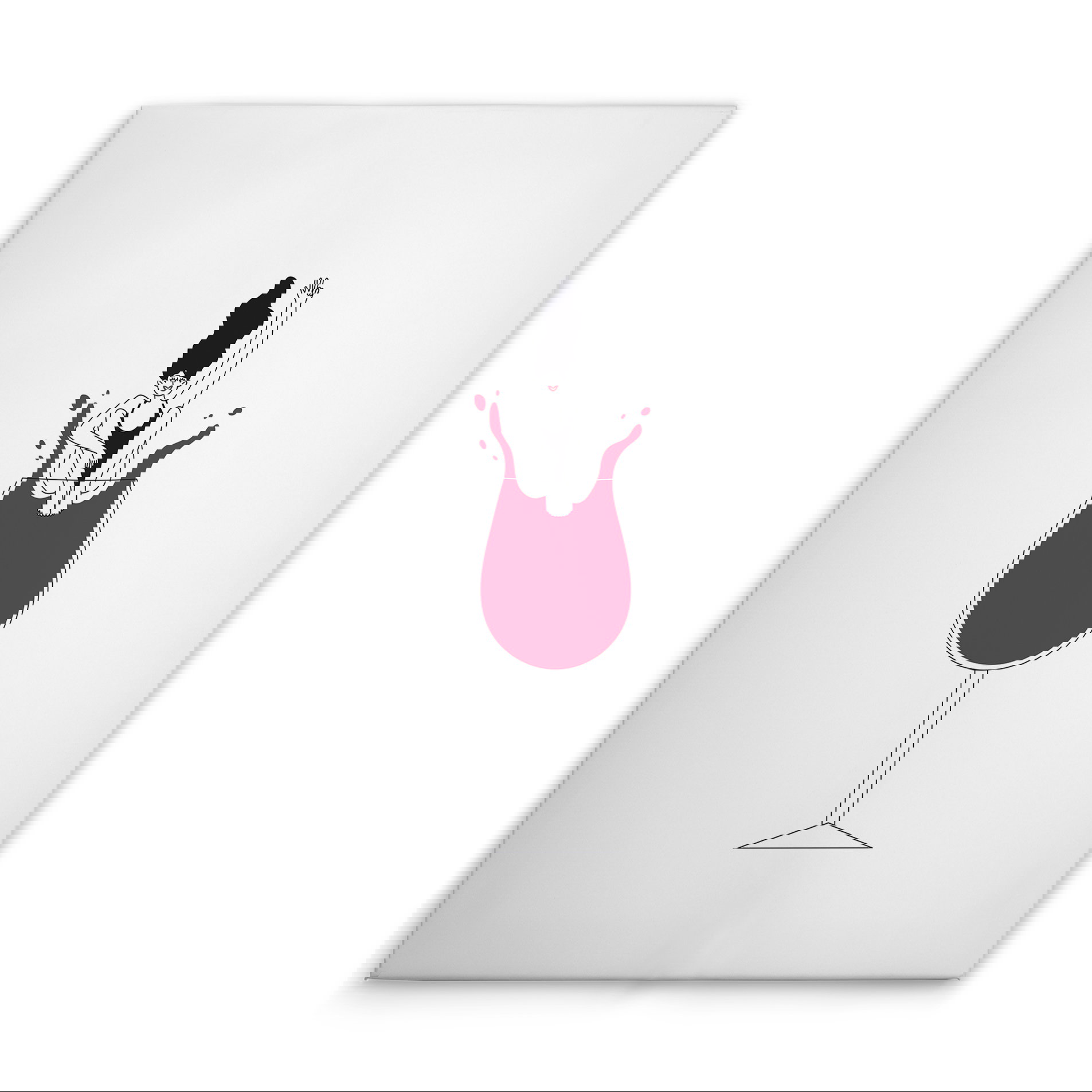             Leinwandbild verspielter Stil - Frauen und Wein auf Leinwand – 30 x 45 cm - Weiss, Schwarz
        