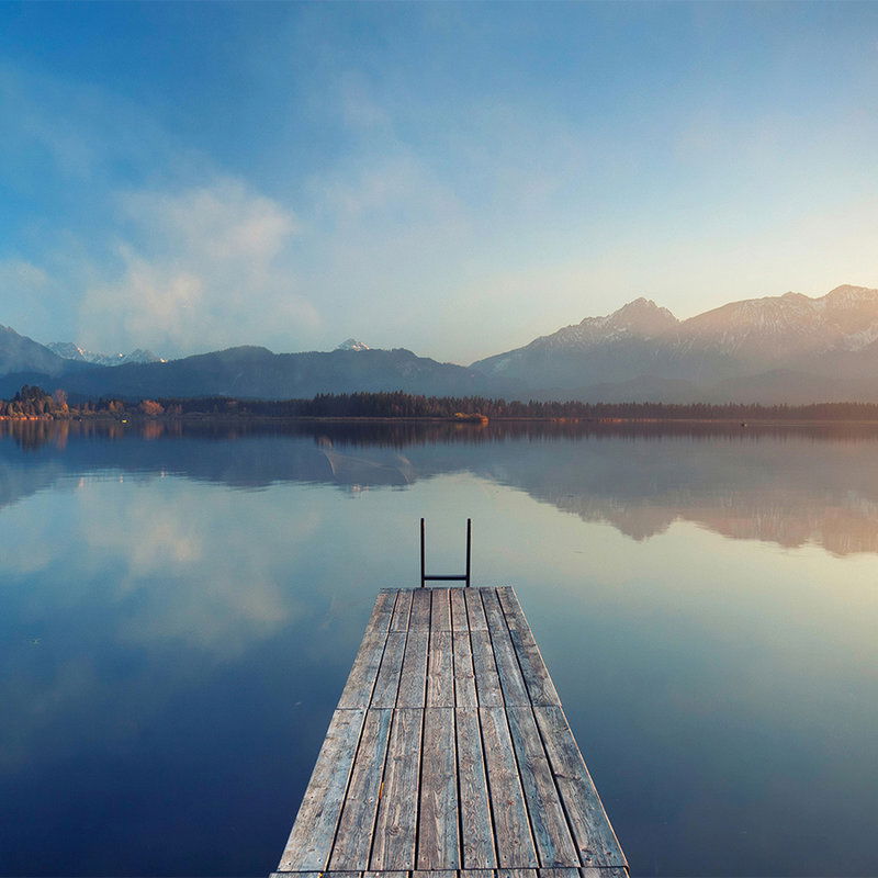         Photo wallpaper jetty with lake view - Premium smooth fleece
    