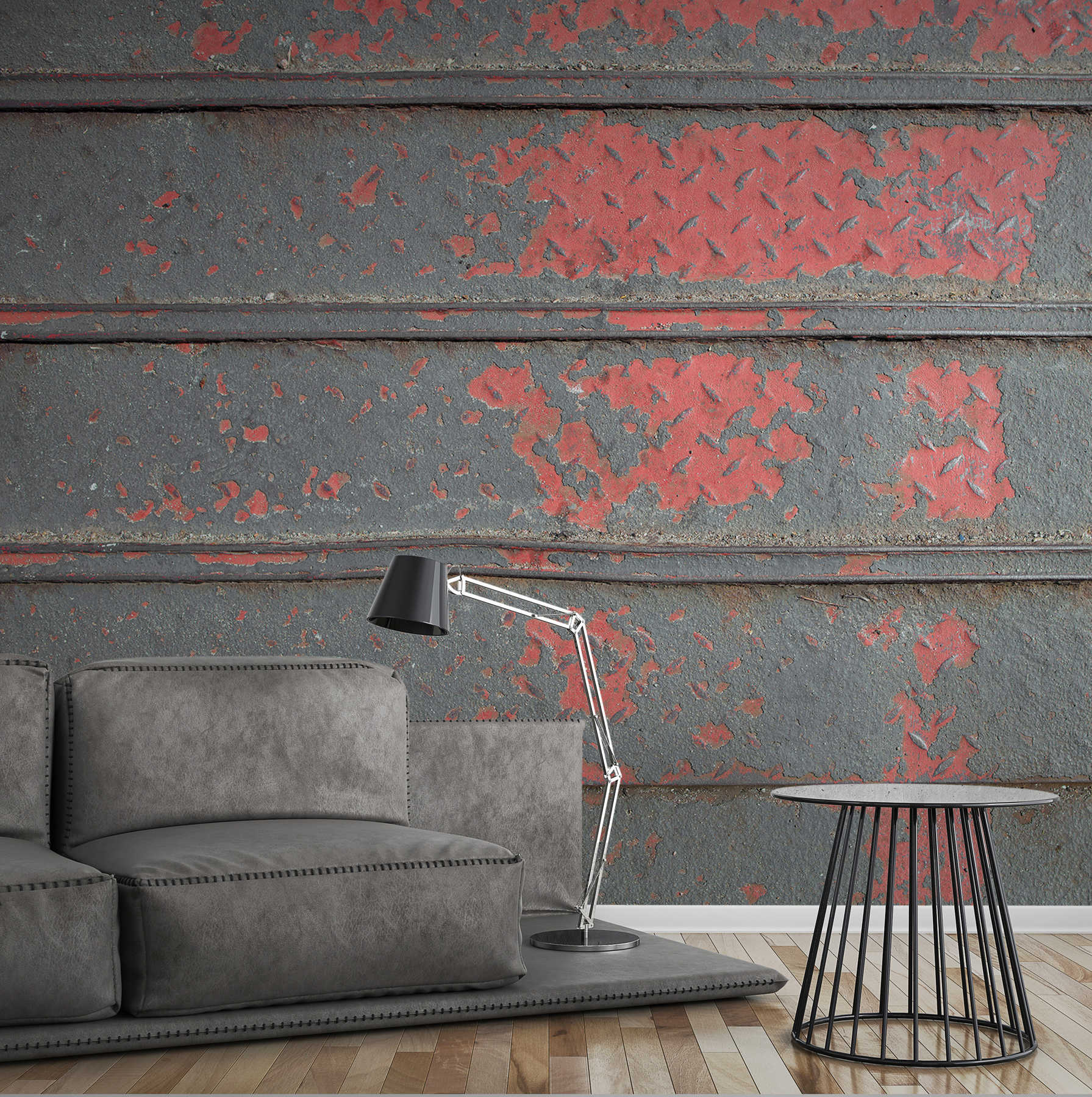 Sofa, Couch, Grau, Stoff, Industrieller Hintergrund