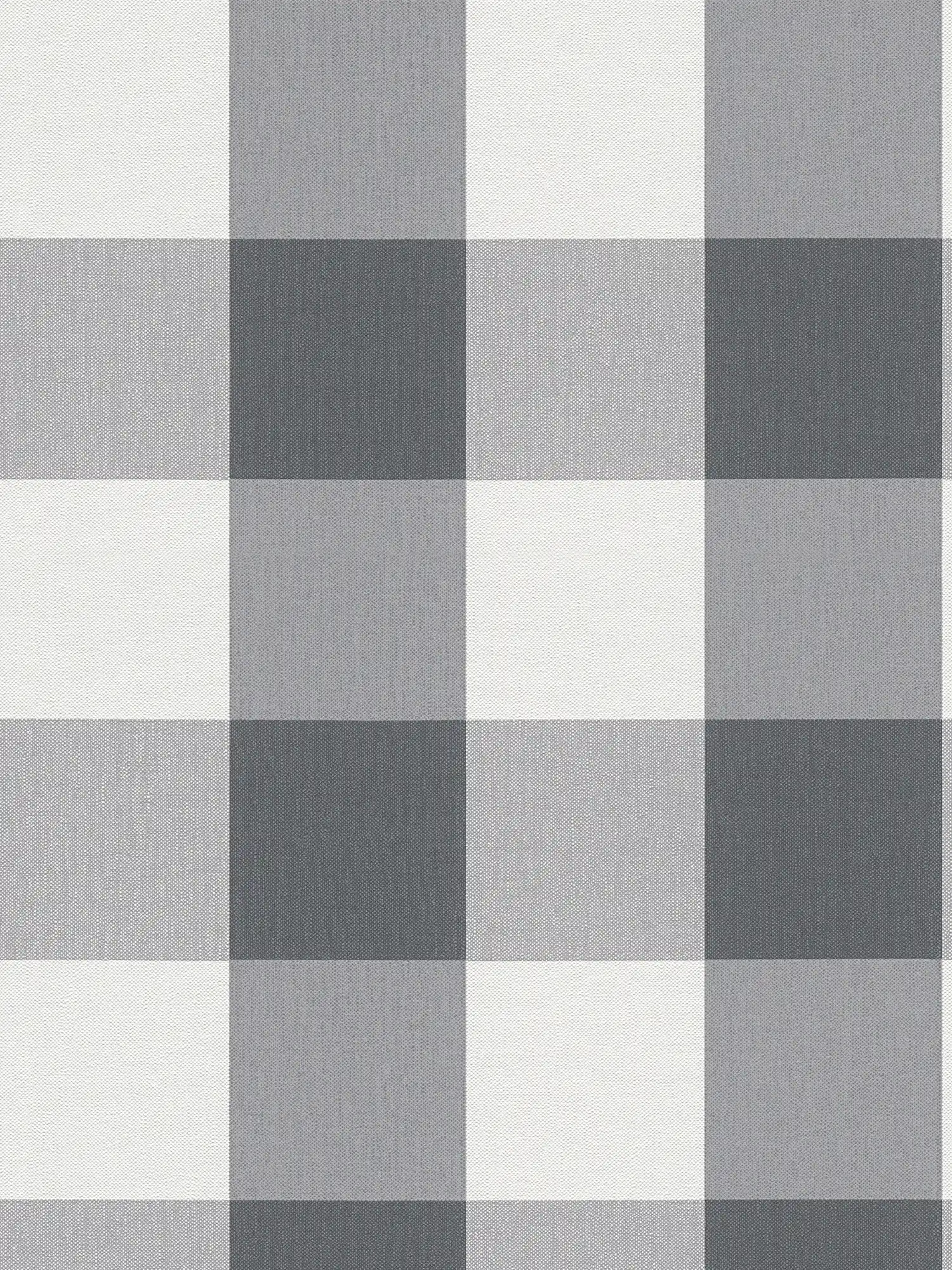         Plaid wallpaper with textile look in harmonious colours - white, grey
    