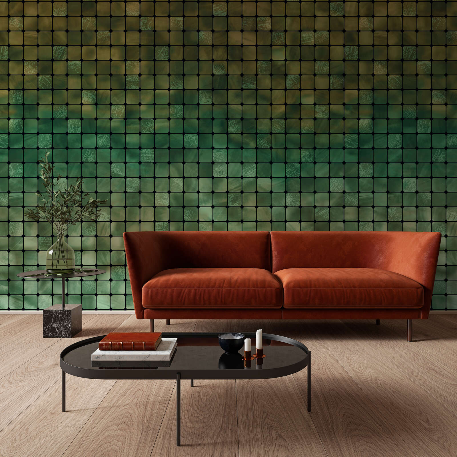 Sofau, Sofa, Orangene, Velours, Wohnzimmer