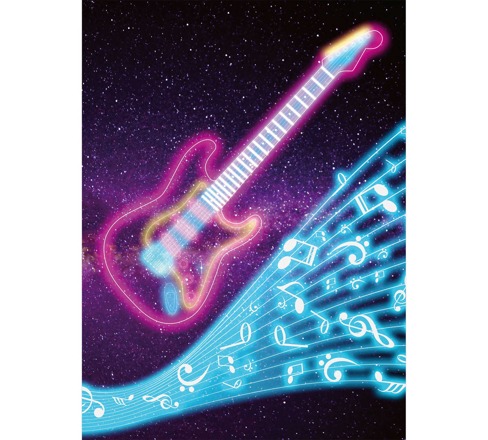         Musik Fototapete mit Neon Design & Weltall Hintergrund
    