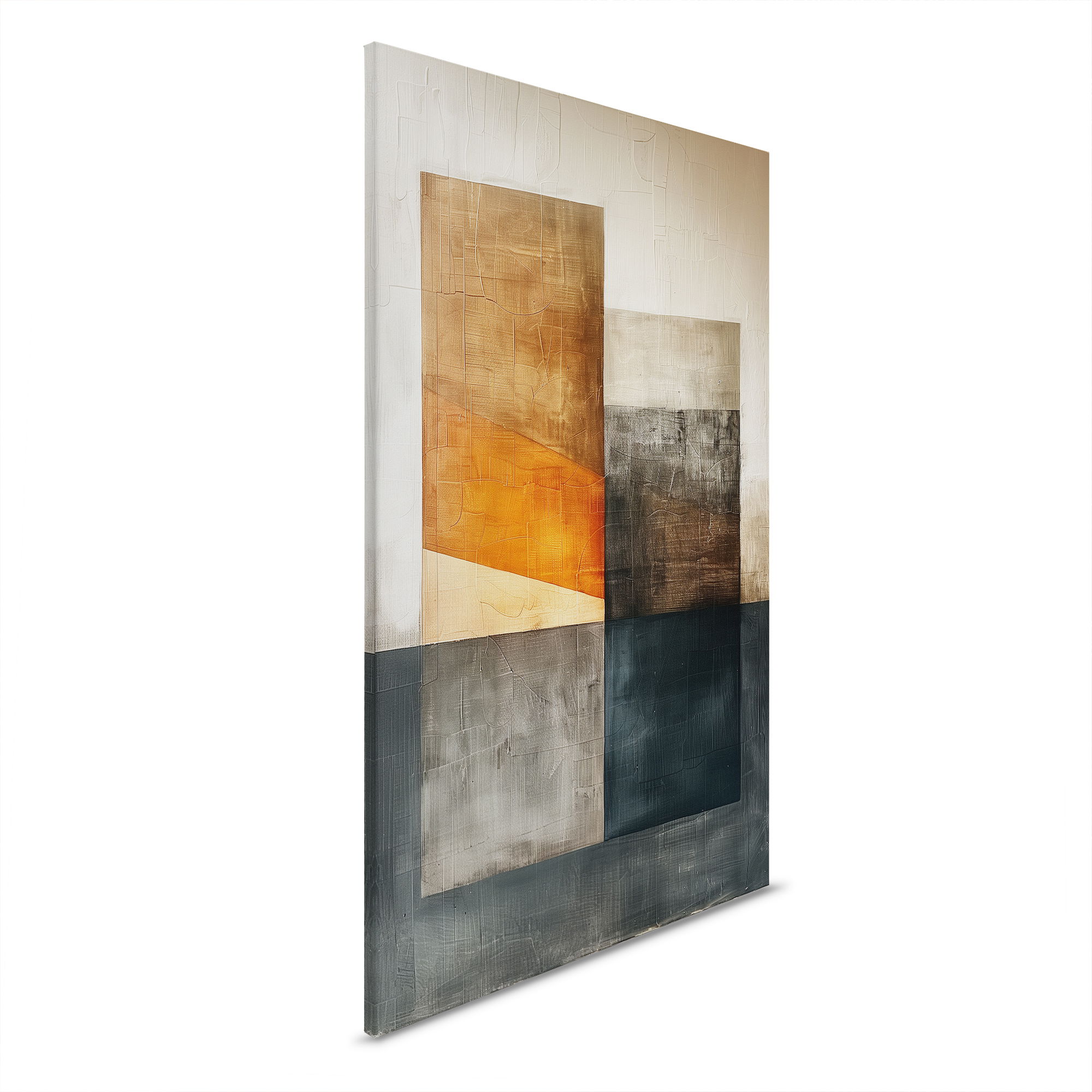         Moderne geometrie - Canvas schilderij in aardetinten - 30 x 45 cm - Beige, Oranje
    