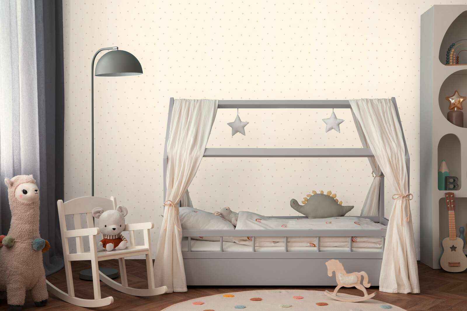 Babybed, Kojen mit Baldachin, Kinder-Spielzeug, Kinderzimmer-Deko, Kindermöbel