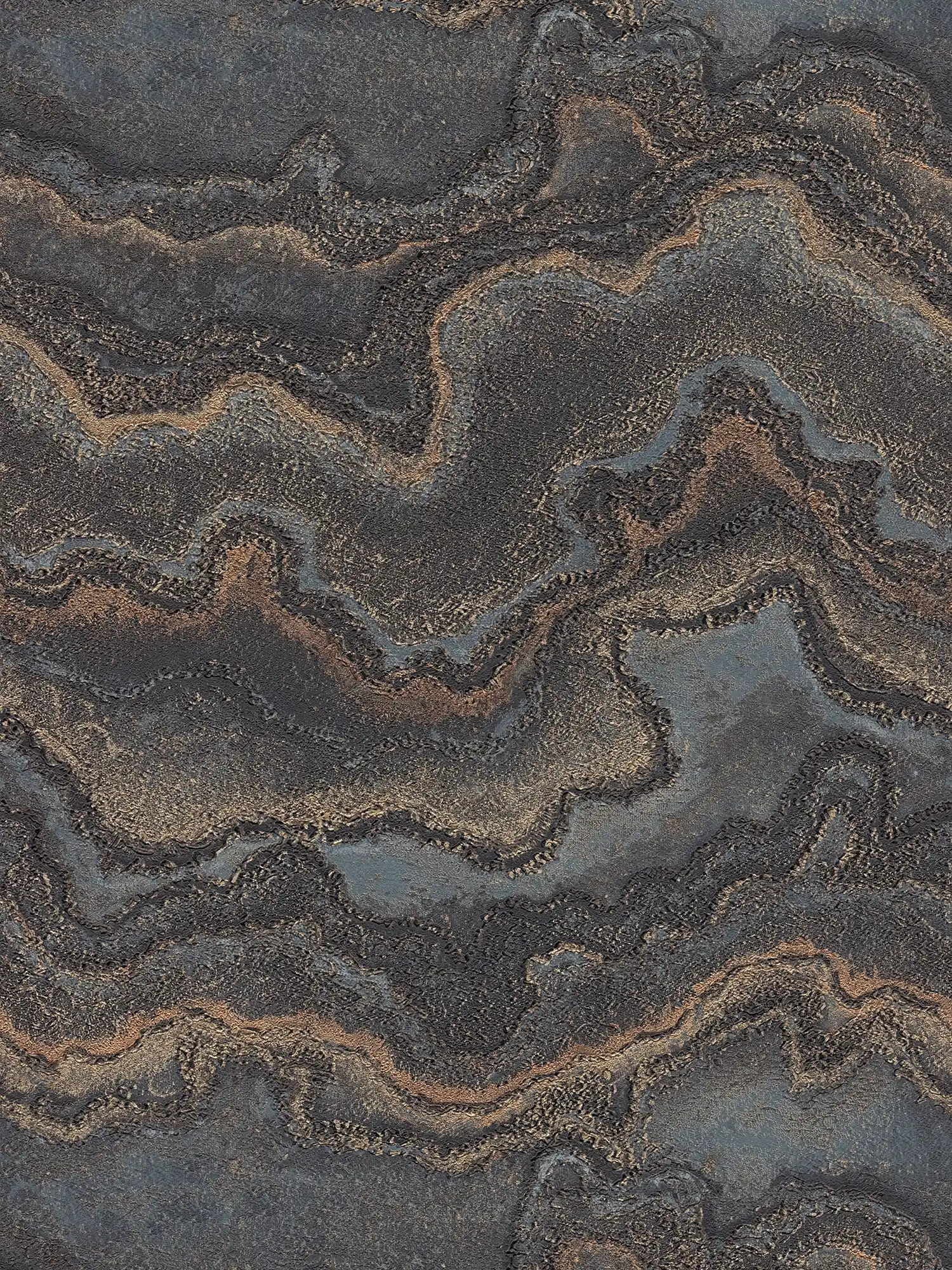             Marmorierte Vliestapete mit goldenen Akzenten – Schwarz, Gold
        