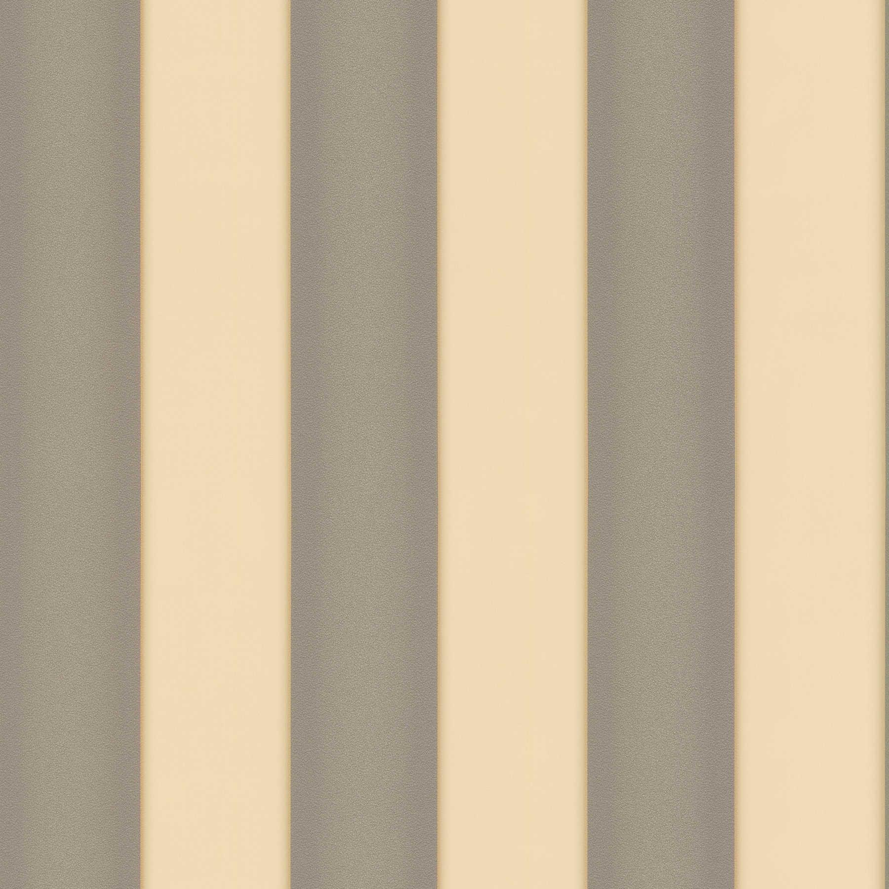         Behang met zilveren metallic strepen - crème, grijs
    