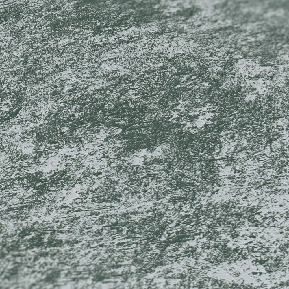Tapete in Metalloptik mit Glanzeffekt glatt – Grün, Silber