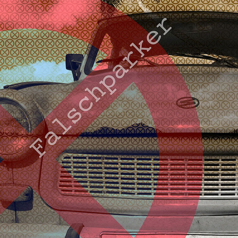         Vliesbehang industriële look - autobehang met Trabi in Retro Design - grijs, beige
    
