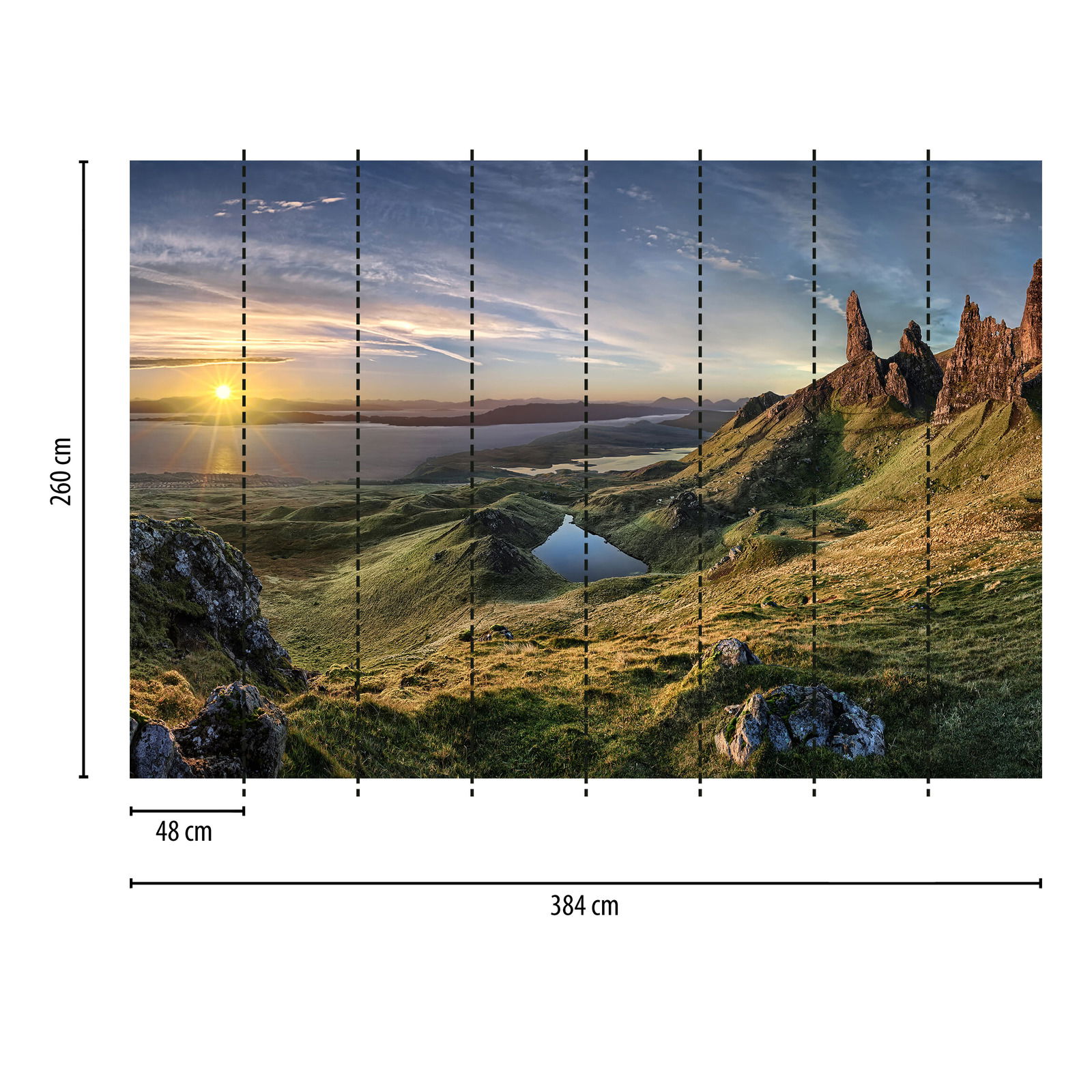             Fototapete Landschaft mit Sonnenstrahlen
        