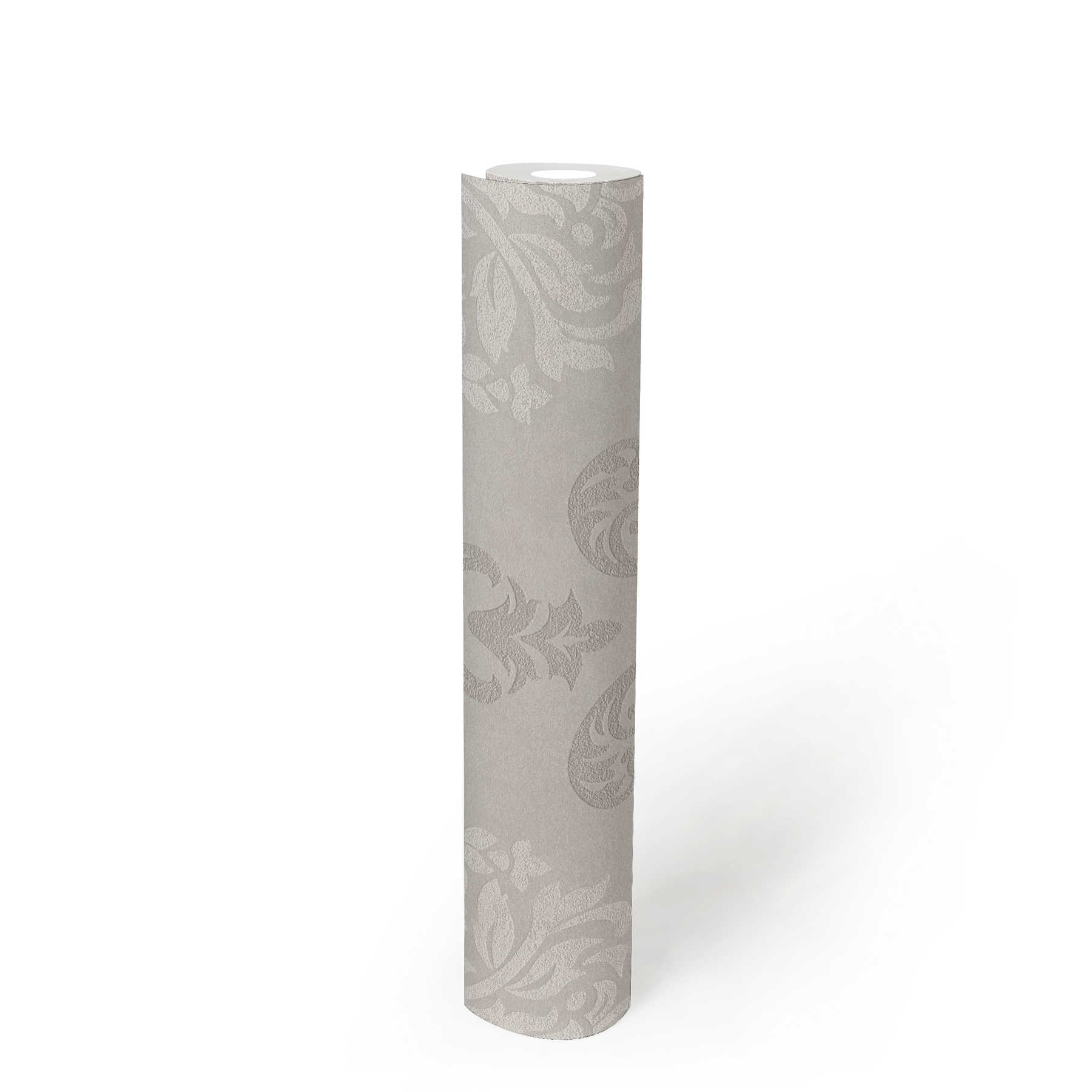 Ornamente Tapete Barock Stil mit Glitzereffekt – Beige, Creme, Metallic