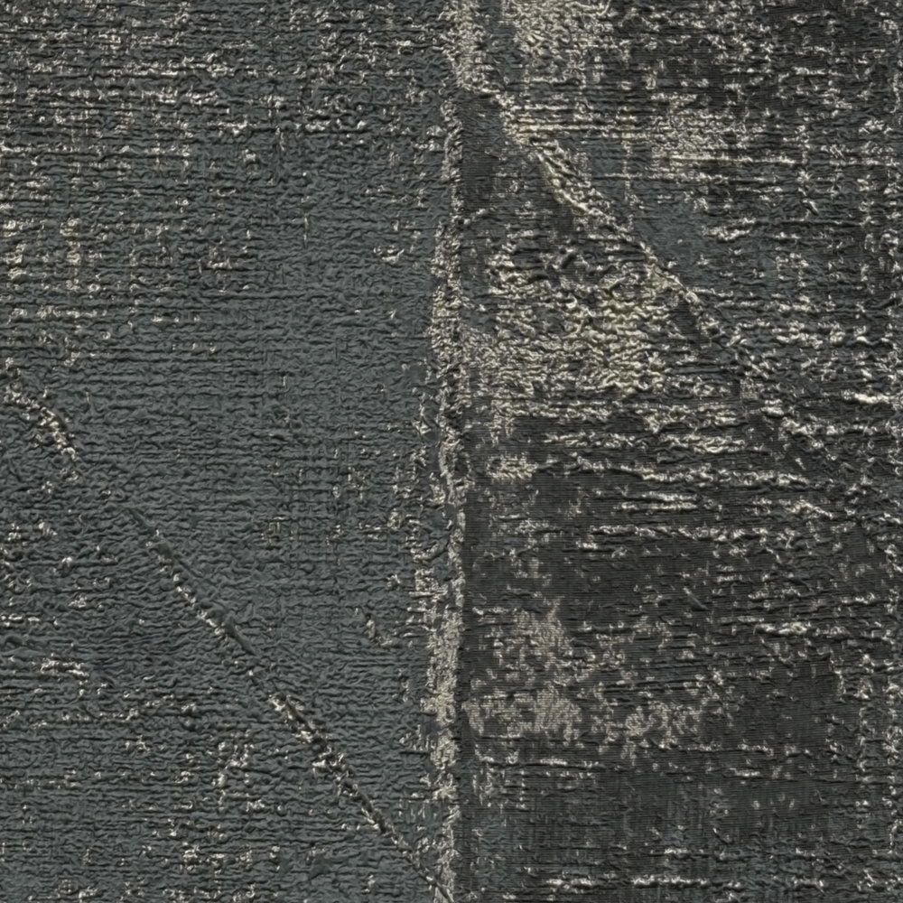             Metallic Tapete mit Grafik Dreieck-Muster glänzend strukturiert – Schwarz, Gold
        