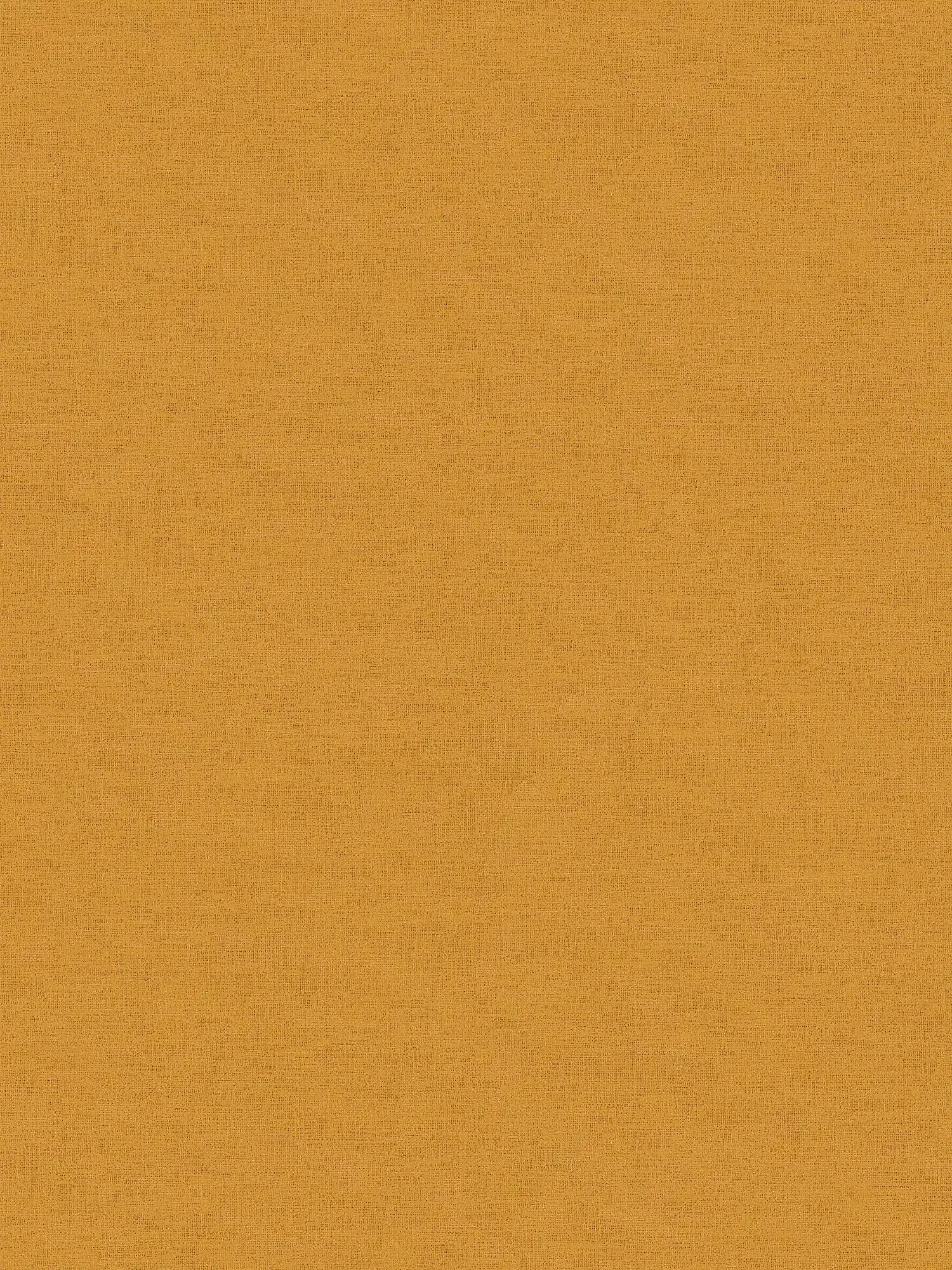 Wallpaper mustard yellow plain with linen look &amp; structure embossing