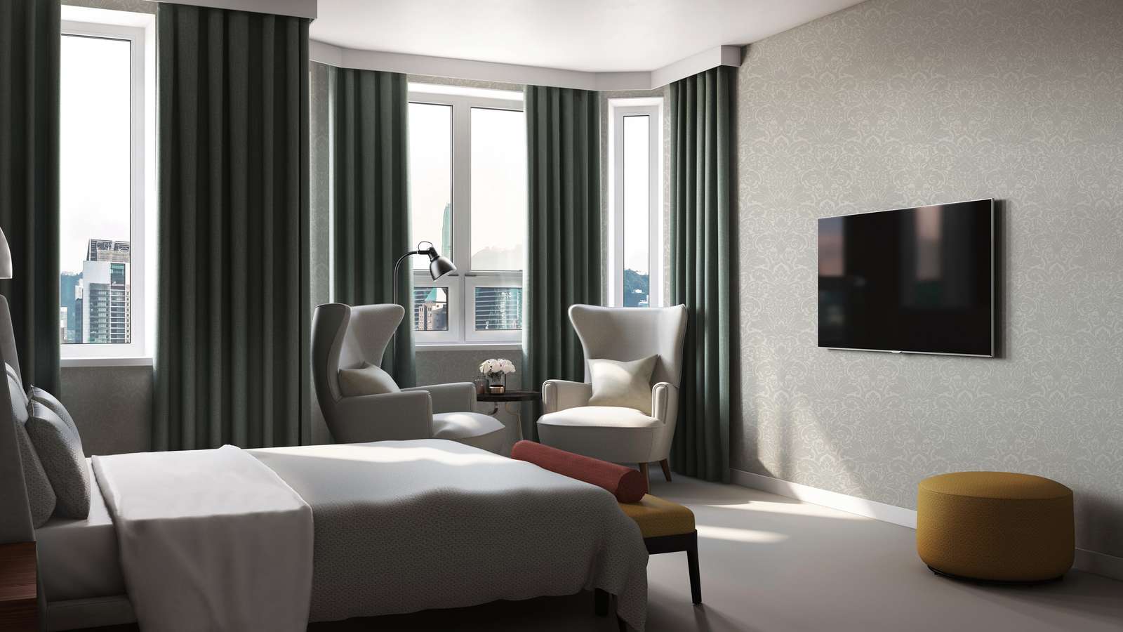             Luxus-Vliestapete in edlem Barockdesign mit schimmernden Glasperlen – Silber, Creme
        