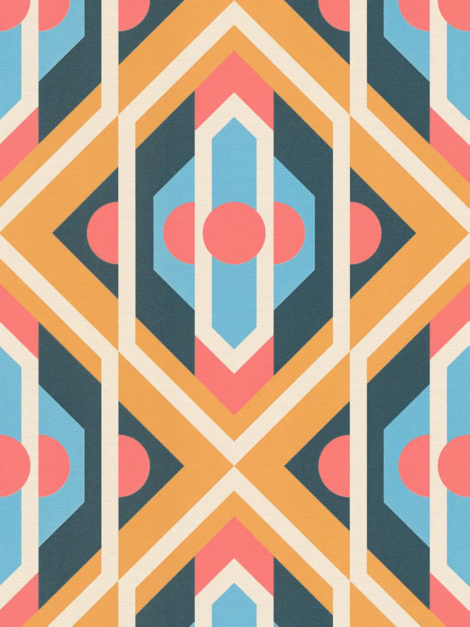         Retro style geometric ornaments - blue, yellow, red
    