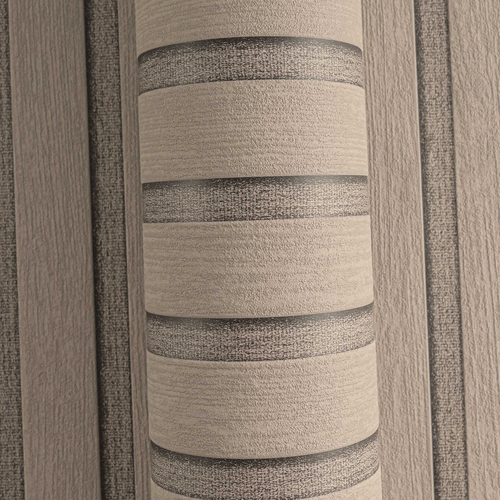 Rollenverkleidung, Holzmaserung, Streifenmuster, Säulenähnlich, Beige/hellbraun