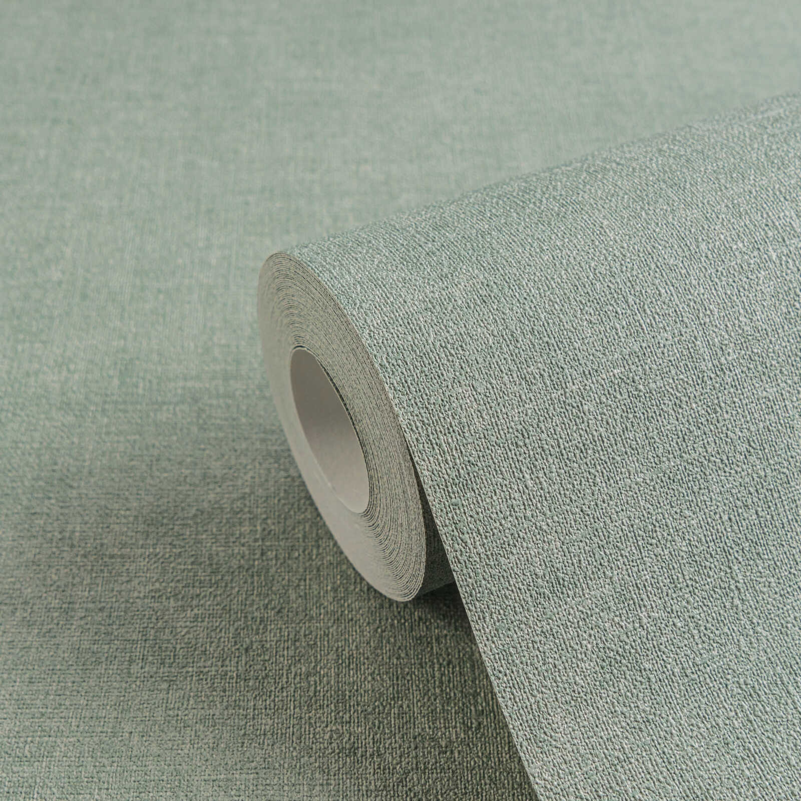 Unitapete leicht strukturiert in Textiloptik – Grün, Grau