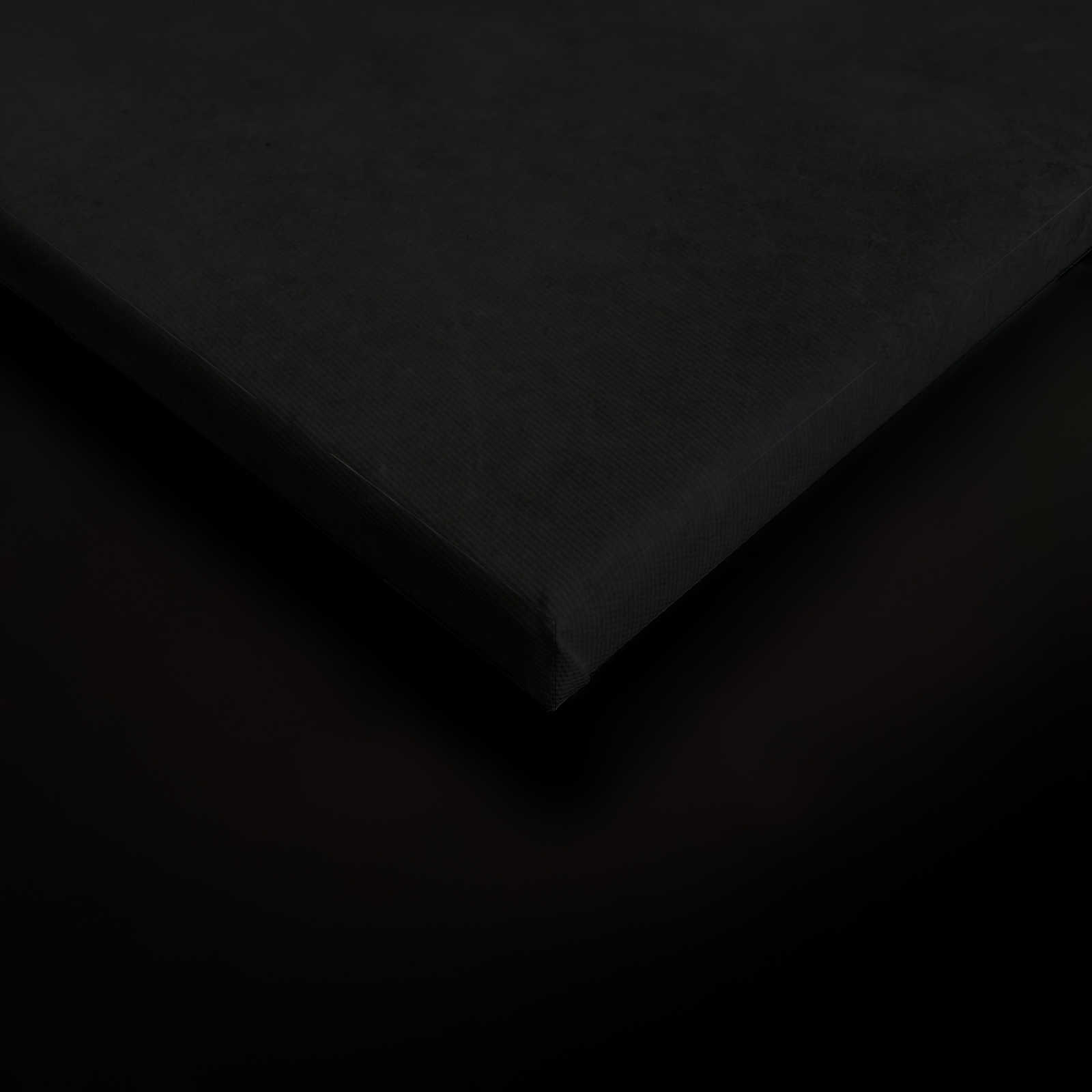 Midnight Garden 1 - Schwarzes Leinwandbild Lilie Blüte im Gemälde Stil – 0,60 m x 0,90 m