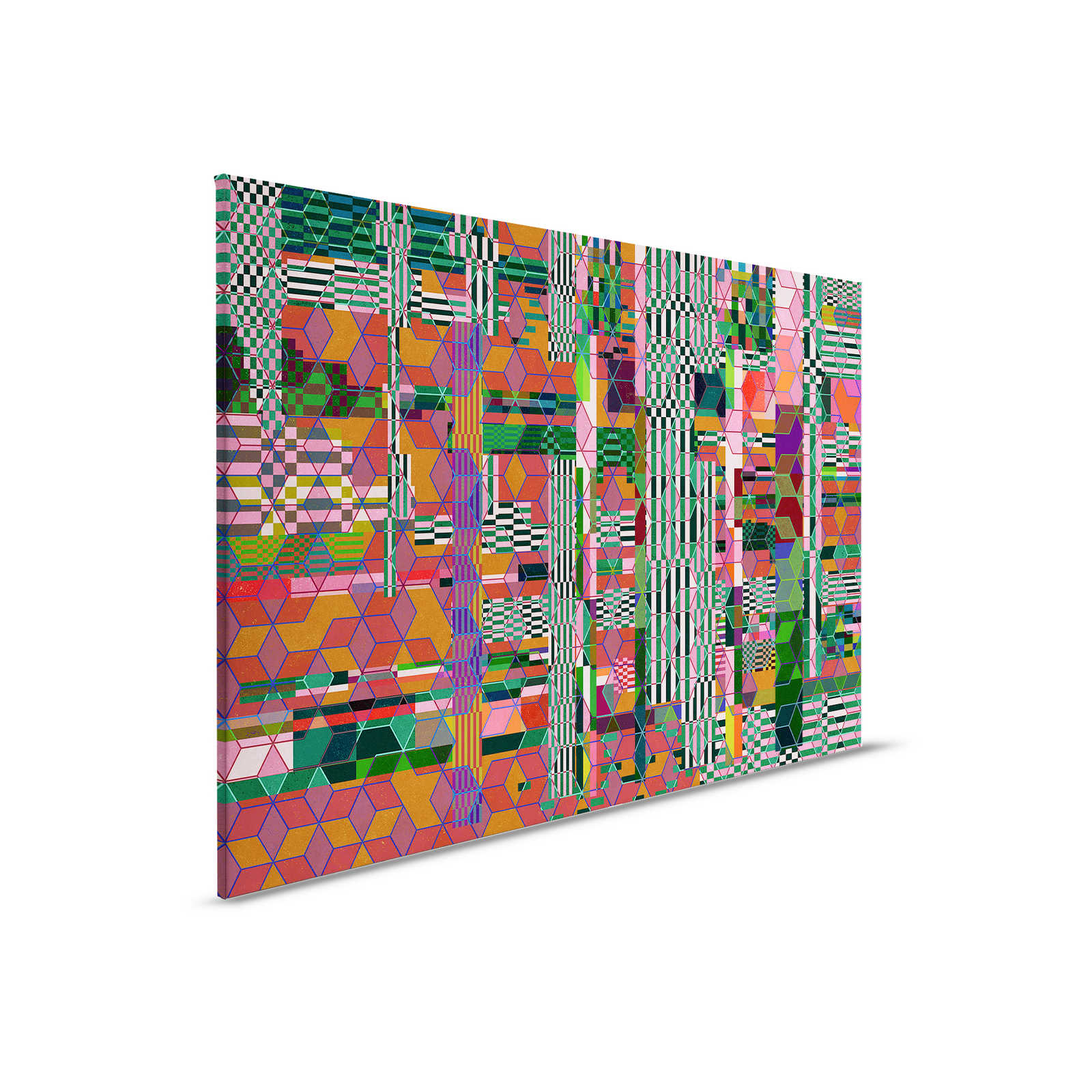         Mirage 2 - Buntes Leinwandbild Grafik Mosaik modern – 0,90 m x 0,60 m
    