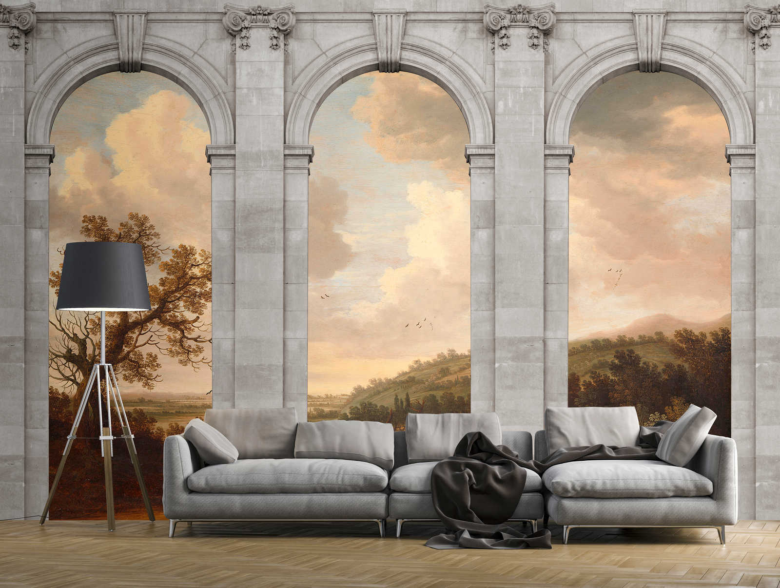 Lampe, Couch, Mobiliar, Bogen, Wohnzimmer