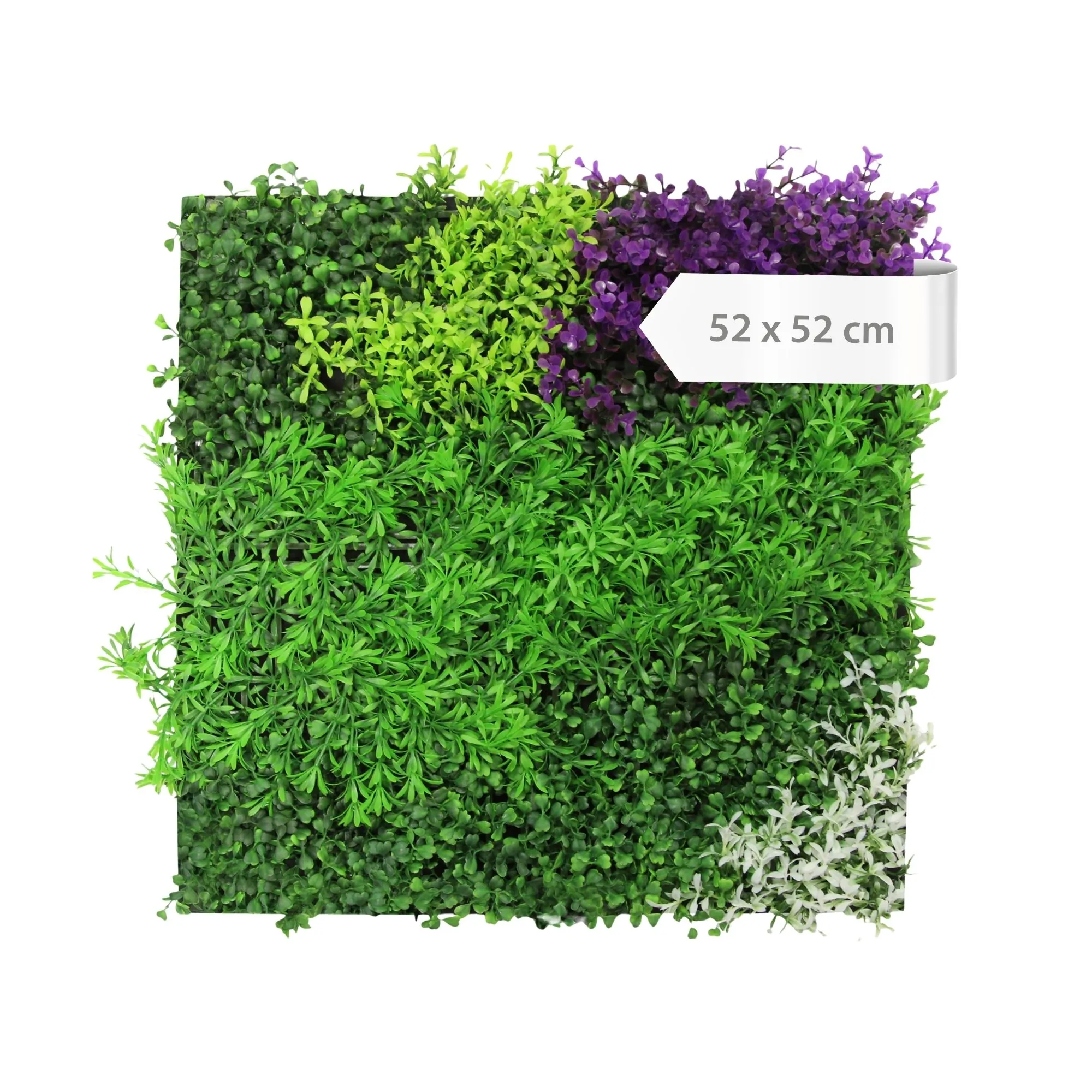 Artificial Jungle Wall Panels with Mixed Flora Design, 52 x 52 cm – Green