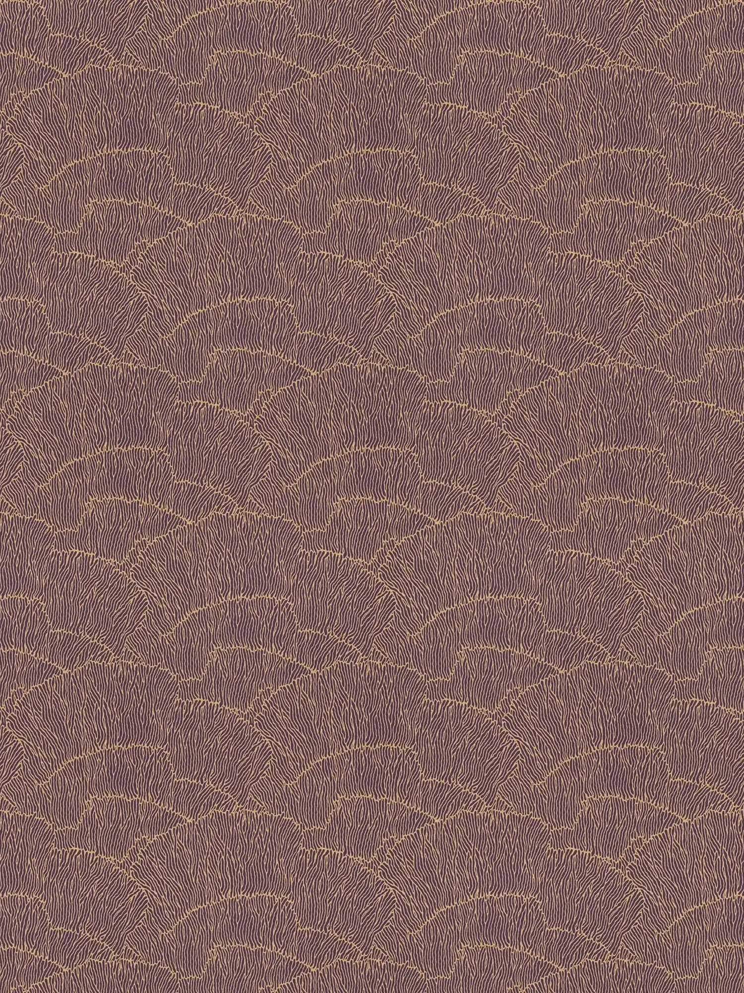         Abstrakte Tapete Mit Linienmuster – Gold, Rot, Metallic
    