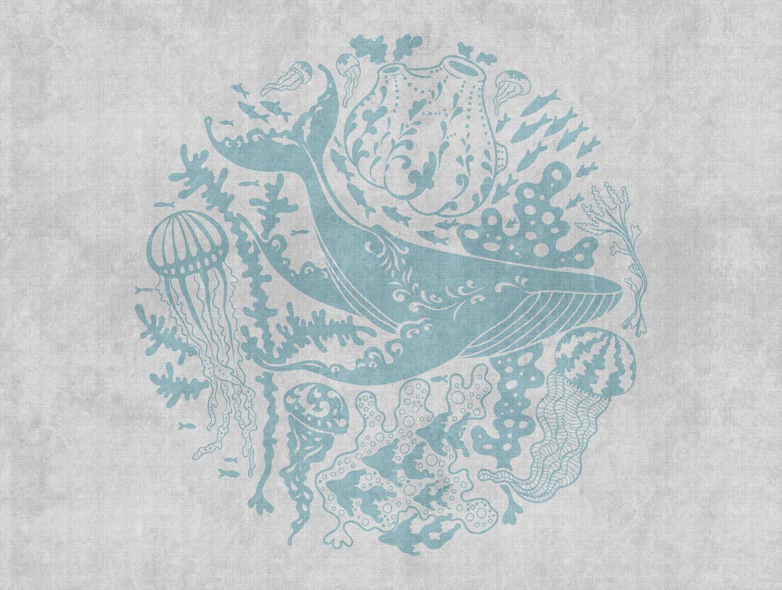             Tapeten Neuheit | Motivtapete Unterwasser Wal, Quallen & Korallen
        