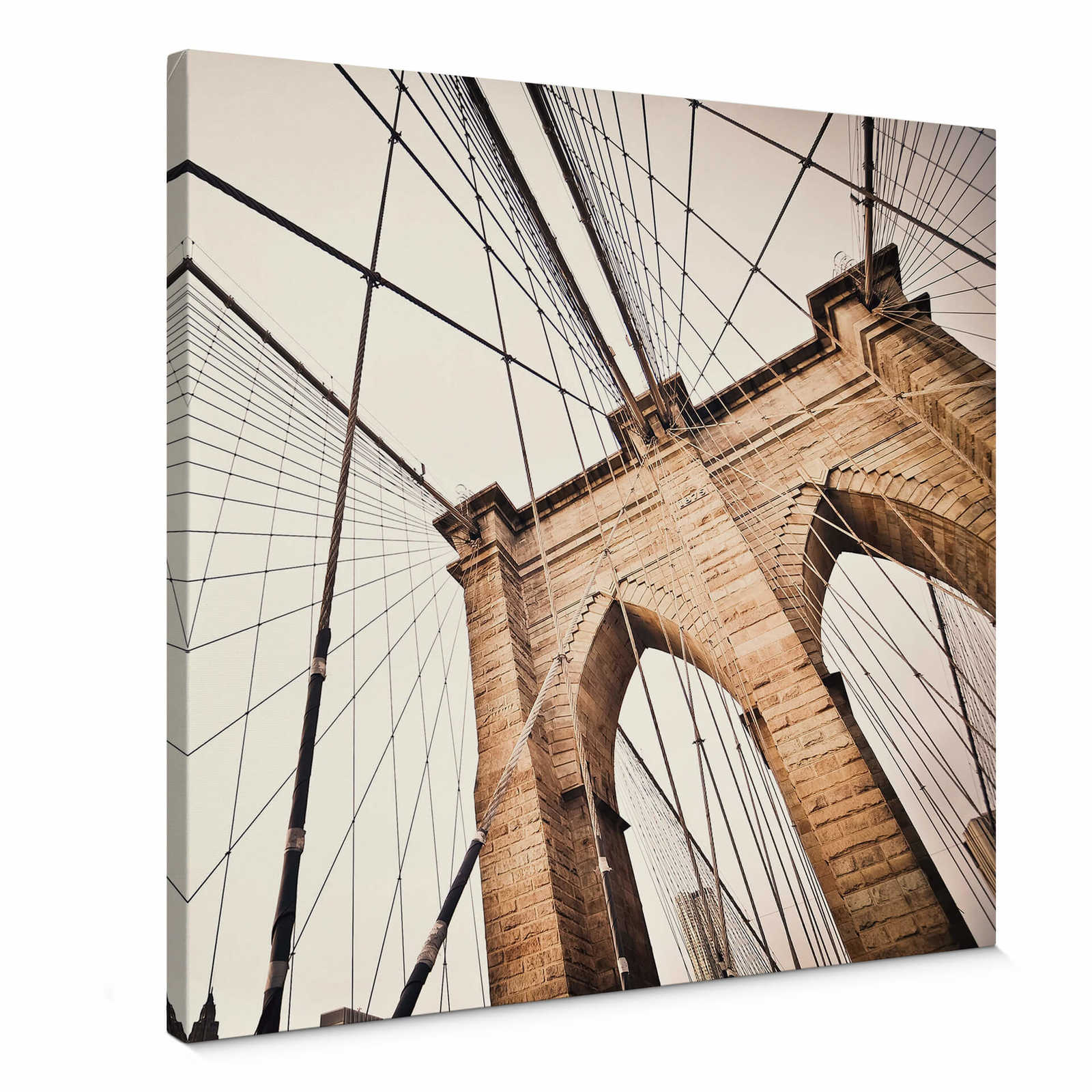         Vierkant Canvas Schilderij Brooklyn Bridge - 0,50 m x 0,50 m
    