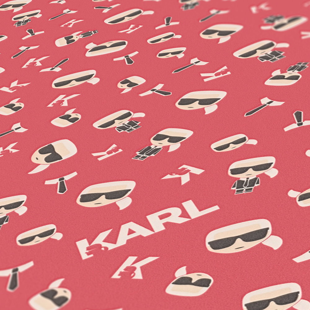             Vliestapete Karl LAGERFELD Comic Design – Rot
        