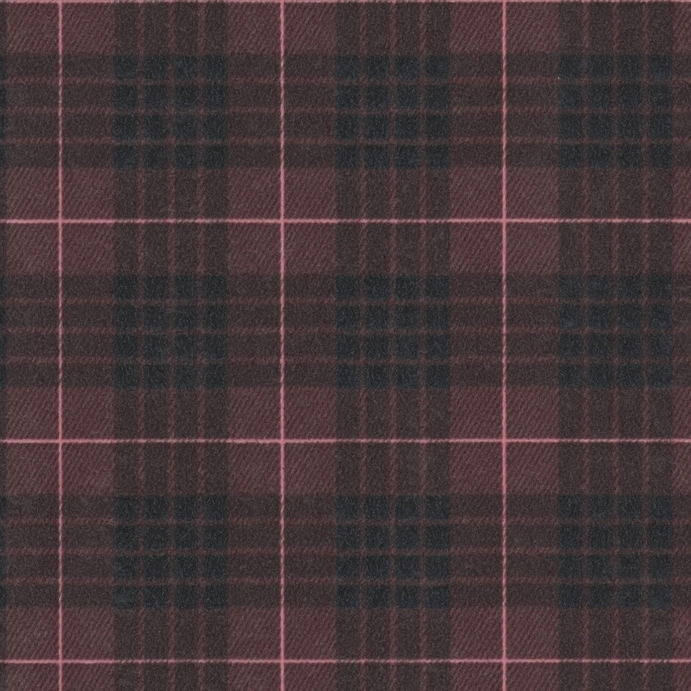             Vliestapete mit Stoffoptik kariert Flanell-Look – Rot, Schwarz
        