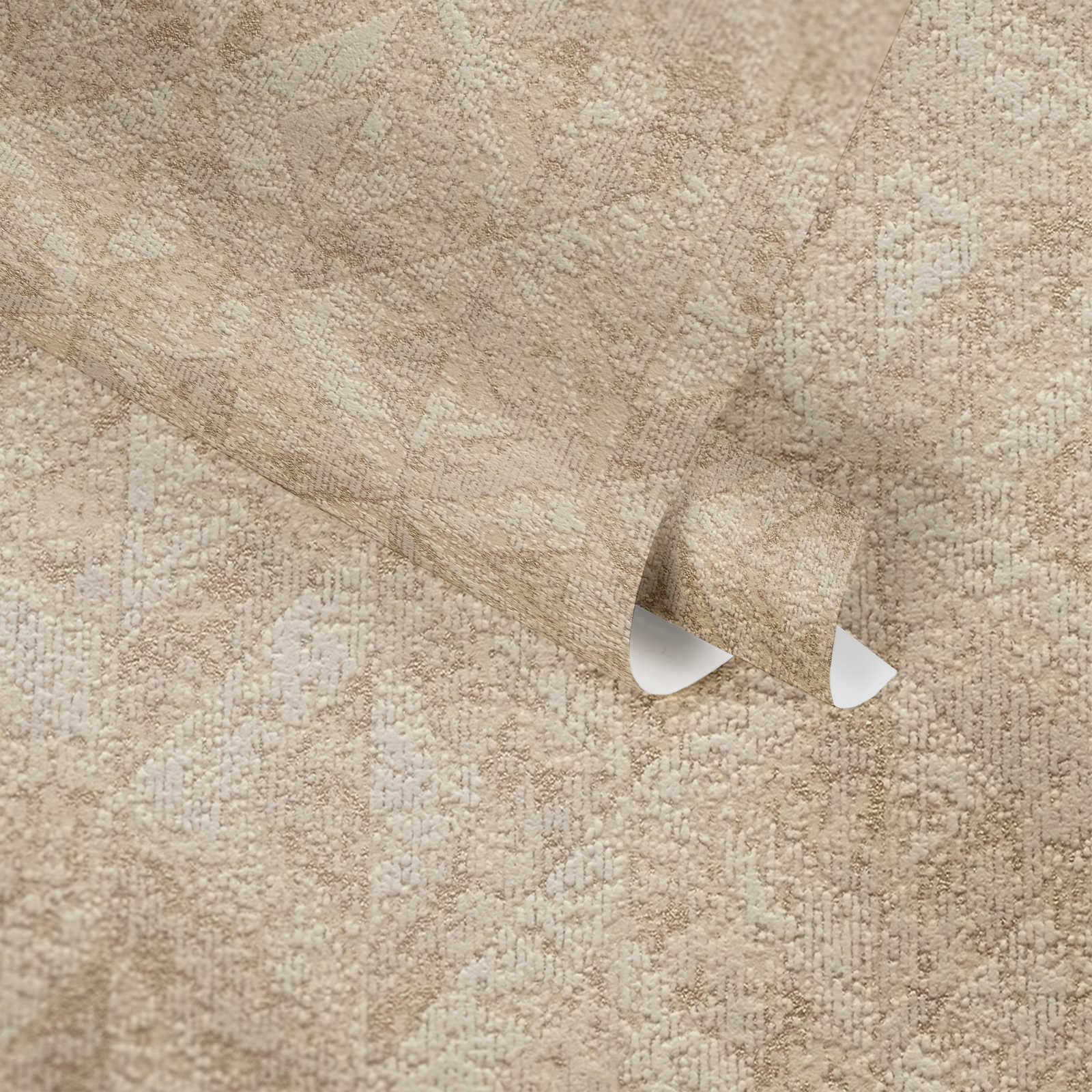             Mustertapete mit abstraktem Design– Beige, Gold
        